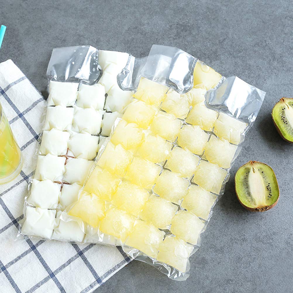 DOITOOL 50-Pack Self-Sealing Disposable Ice Cube Bags - Reusable Ice Cube Mold Tray for Juice, Cocktails, Smoothies & Party Drinks - Perfect for Home, Bar, and Outdoor Gatherings