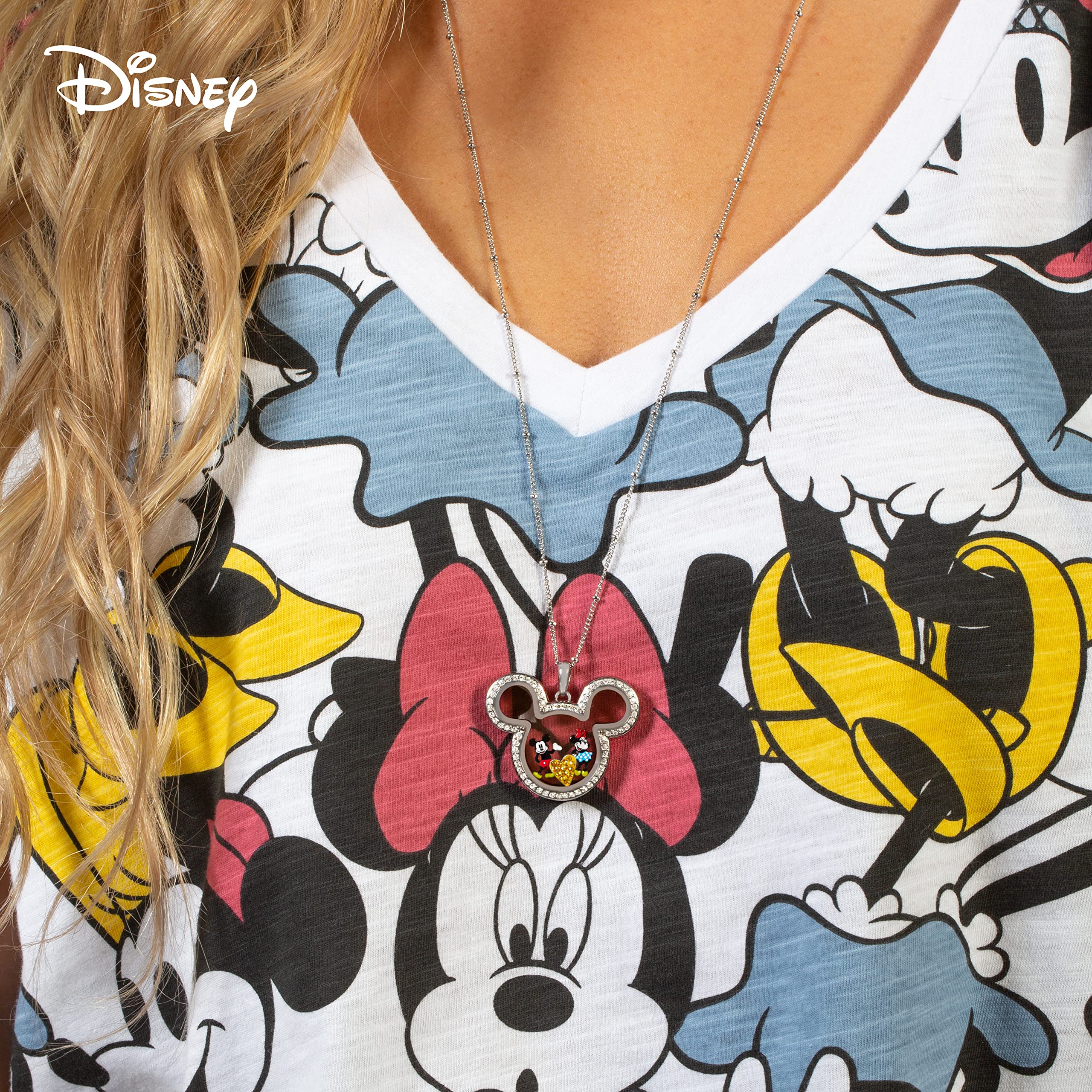 Disney Mickey Mouse Living Locket Necklace Set - Perfect for Disney Fans, Gift Giving & Everyday Wear