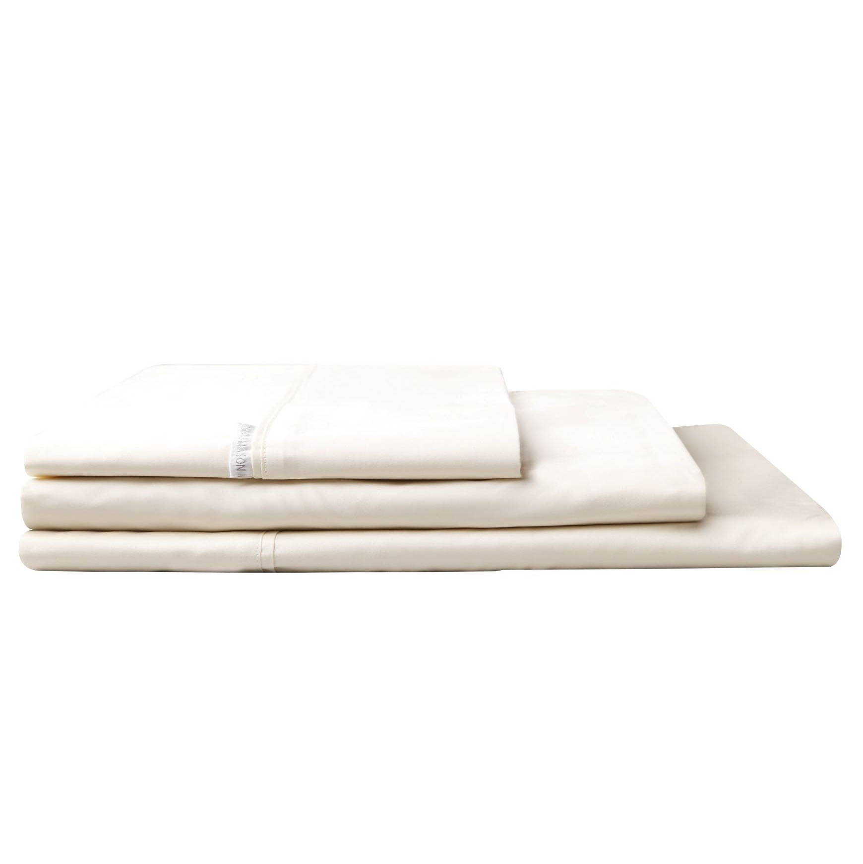 400 Thread Count Egyptian Cotton Sateen Sheet Set - Vanilla Color Flat or Fitted Bed Sheet by Logan & Mason Platinum | Luxury Soft Bedding for Master Bedroom, Guest Room & Hotel Use