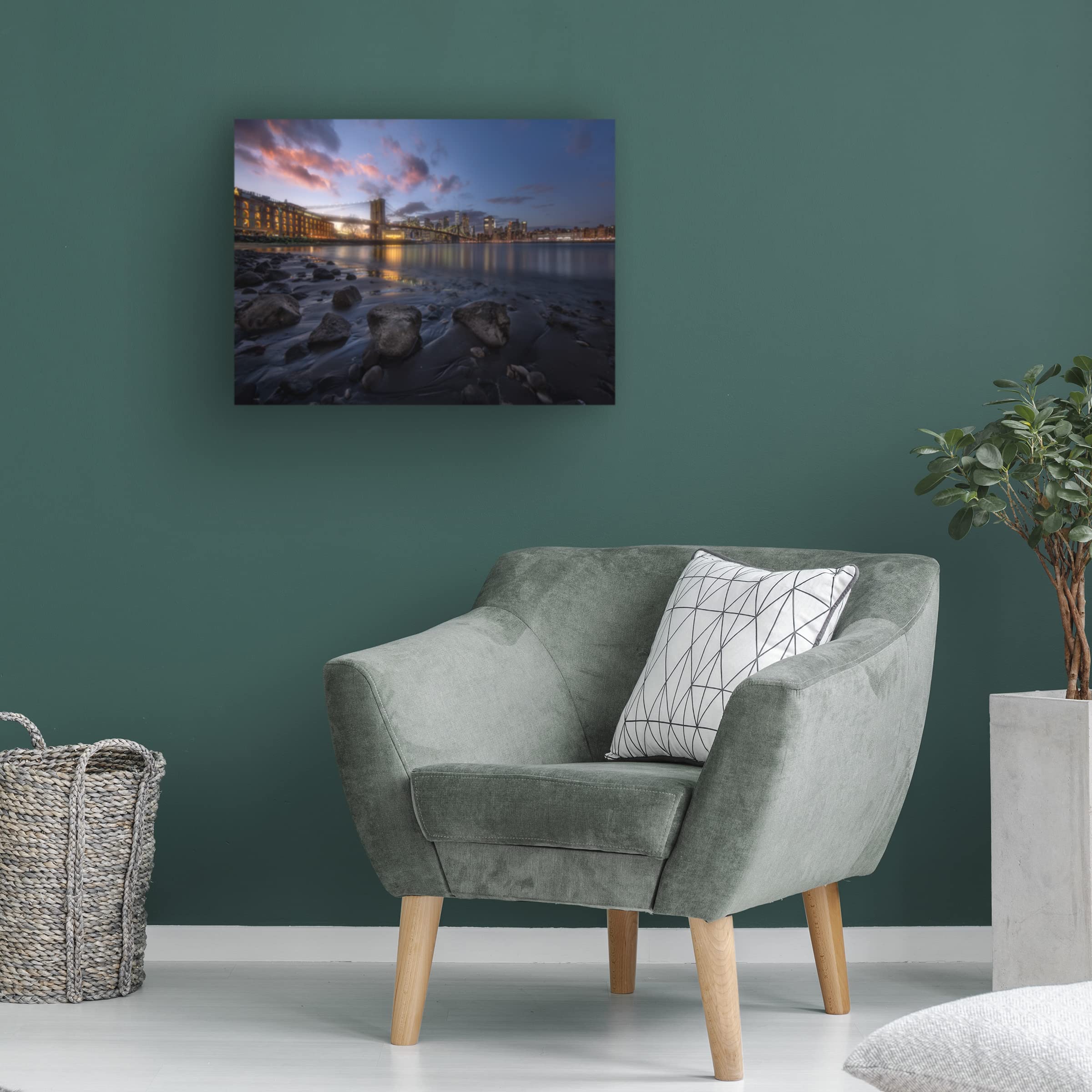 Trademark Fine Art 'NYC Skyline' Canvas Wall Art Print by Menghuailin - Perfect for Home, Office & Living Room Decor
