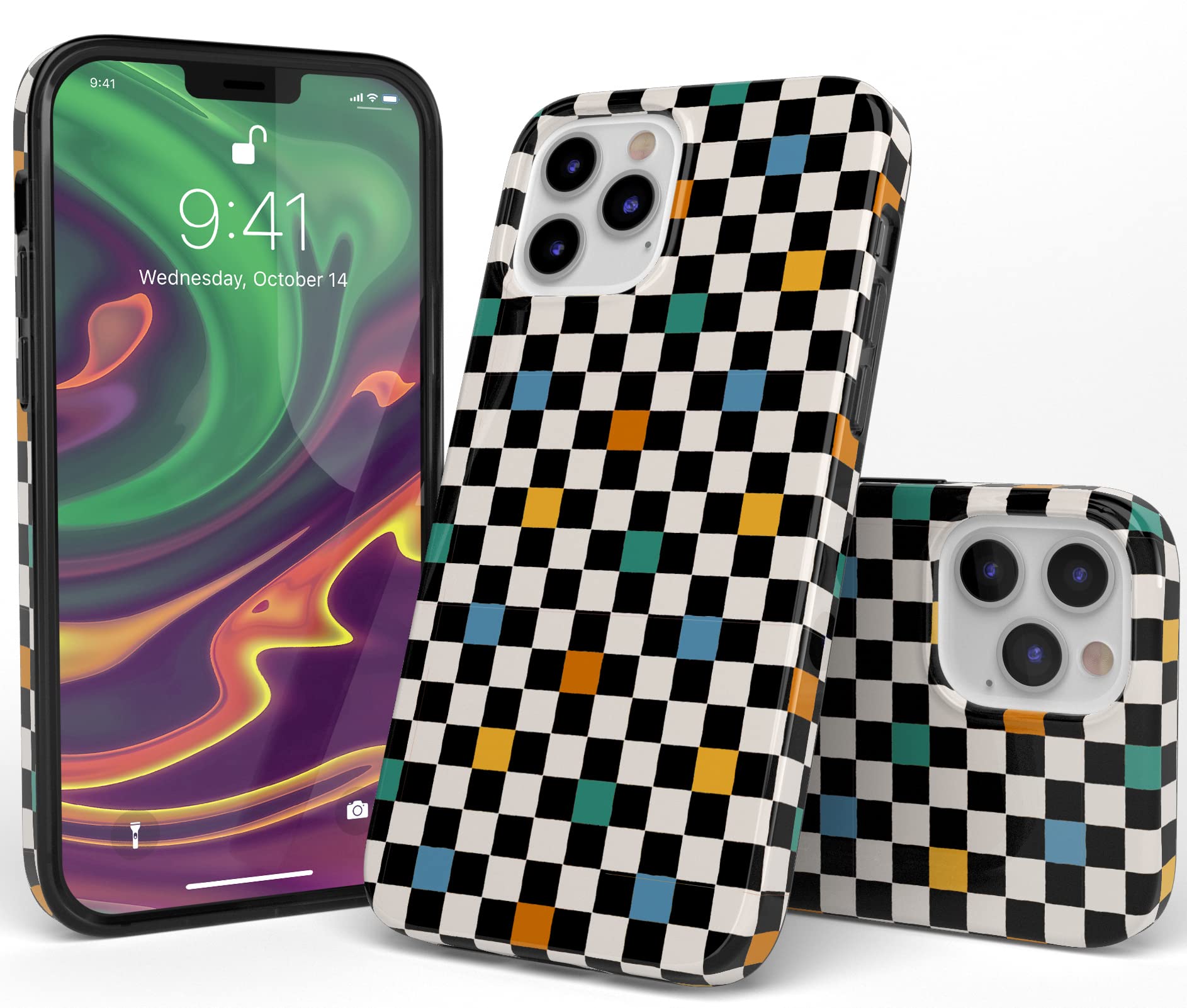 Casely iPhone 11 Pro Max Case - Old Skool Retro Checkerboard Phone Cover | Protective Slim Fit Shockproof Case | Perfect for Skateboarding, Street Fashion & Vintage Lovers