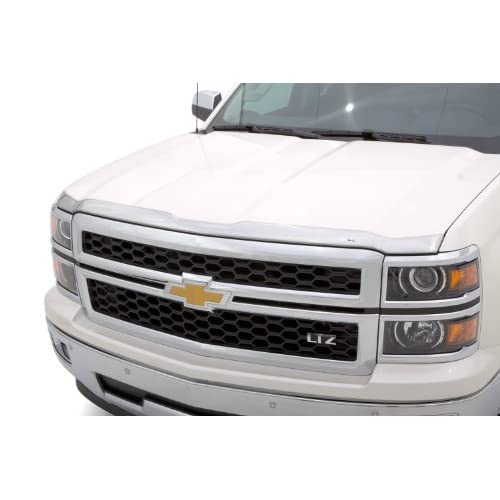 AVS Aeroskin Hood Protector for 2020-2025 Chevy Silverado 2500HD/3500HD - Low Profile Bug Deflector & Stone Guard | Chrome Finish | Durable Truck Accessory for Highway Driving & Off-Road Protection