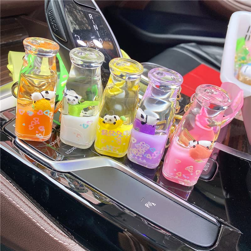 HSYHERE Floating Panda Sand Bottle Keychain - Cute Moving Sand Art for Girls & Women, Stress Relief Toy, Unique Gift for Kids & Teens - Perfect for Home, Office, Car Decor and Anxiety Relief