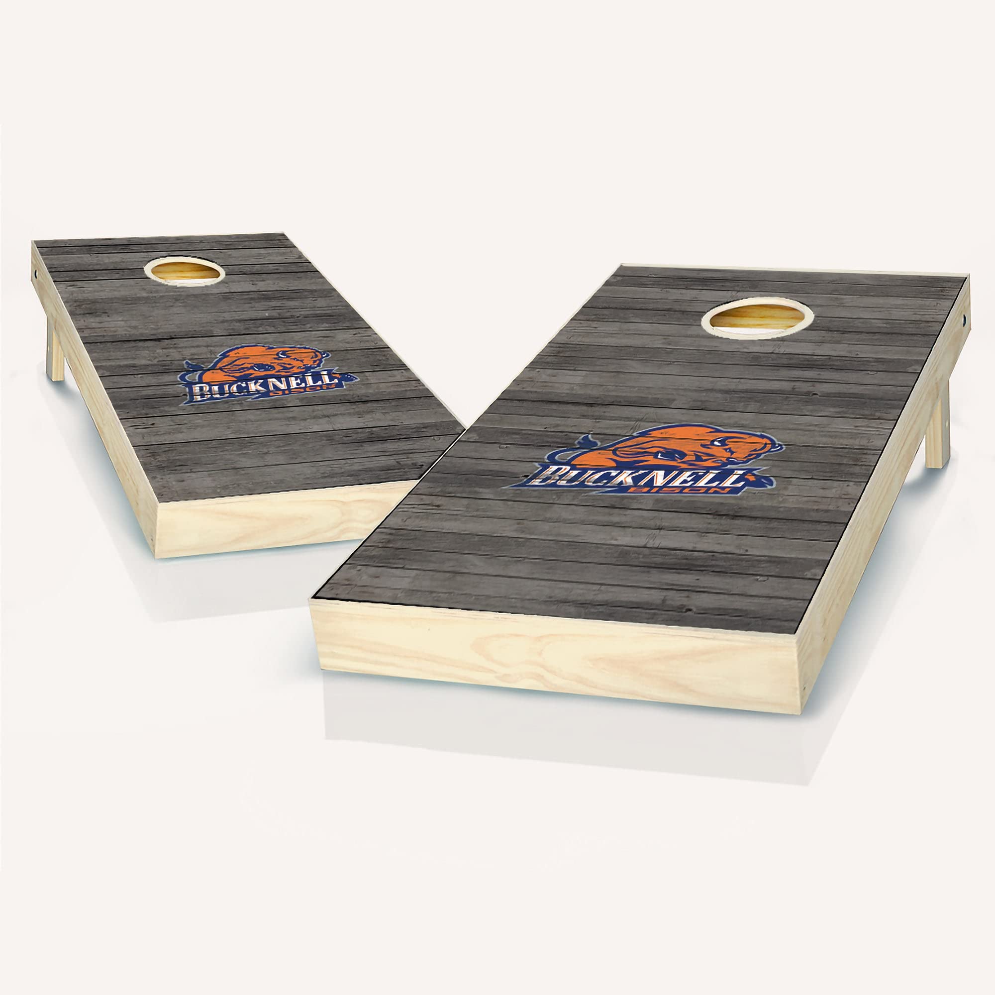 Bucknell Distressed Cornhole Game Set - 2 Wooden Cornhole Boards & 8 Bean Bags for Outdoor Lawn Games, Tailgating, Backyard Parties, and BBQ Gatherings
