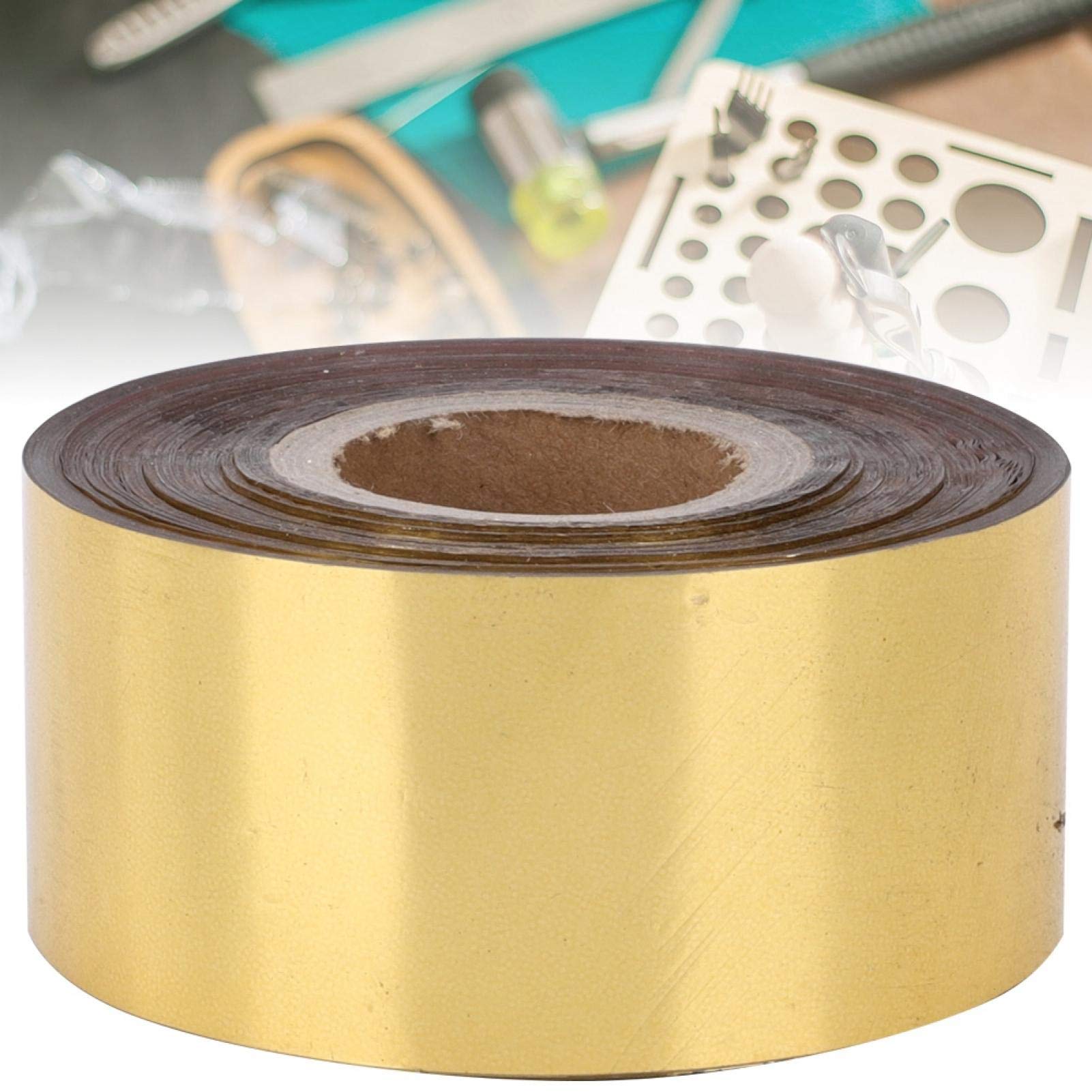Premium 3cm x 120m Gold Hot Stamping Foil Paper Roll for DIY Crafts - Perfect for Cloth, Packaging Boxes, PVC, Leather, PU & Paper Embossing | Logo Customization & Metallic Decoration for Wedding Invitations, Scrapbooking & Gift Wrapping