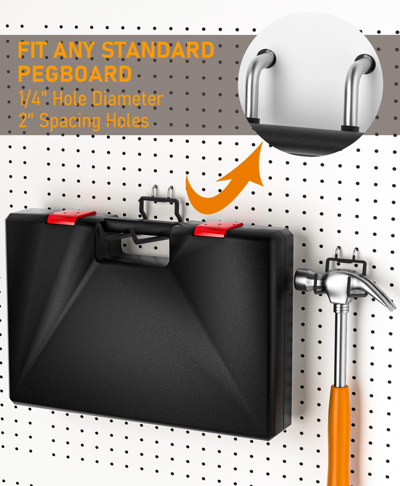 INCLY 24 Pack Heavy Duty Pegboard Hooks - 1/4