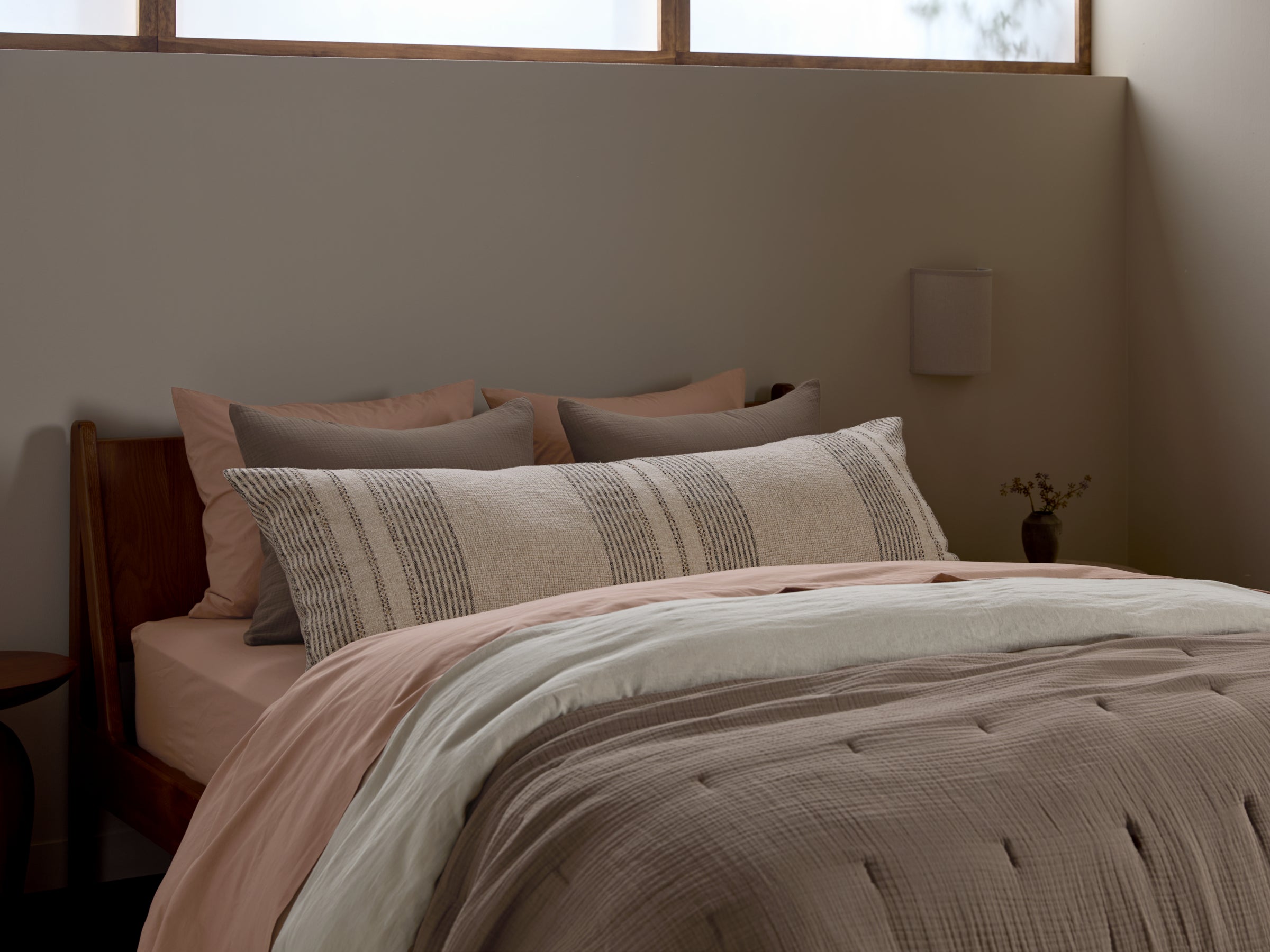 Taos Stripe Body Pillow Cover - Natural with Soft Black - Soft & Breathable Pillowcase for Couch, Bed, Sofa - Perfect for Lounging, Sleeping & Home Decor