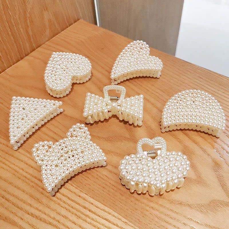 Pearl Hair Claw Clip for Women - Korean Style Hair Clutch with Strong Grip - Elegant Hair Accessories for Women & Girls - Perfect for Valentine's Day Gifts, Weddings, Parties & Everyday Styling