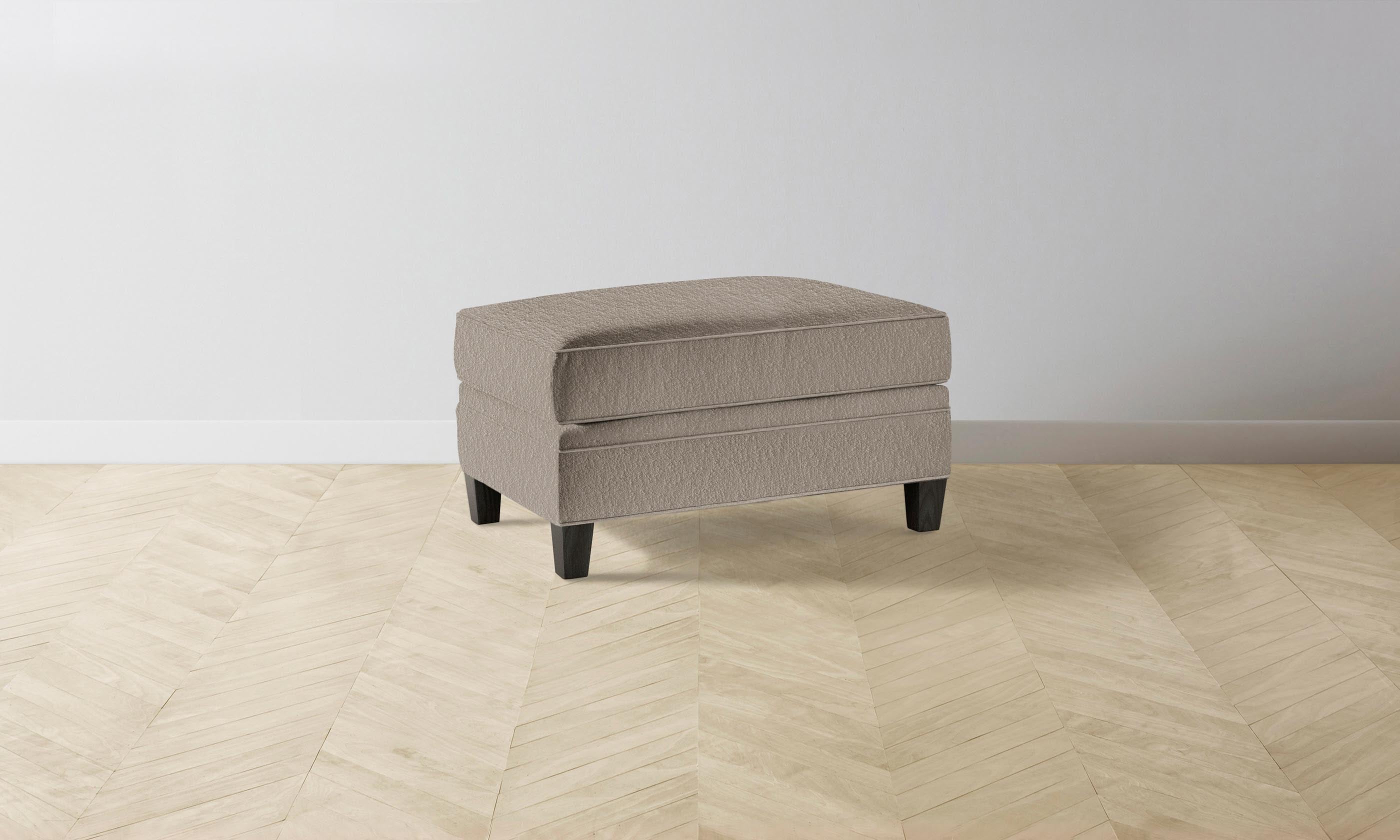 Carmine Ottoman with Performance Bouclé Upholstery - Stylish and Durable Footrest for Living Room, Bedroom, or Office - Perfect for Relaxing and Decorating