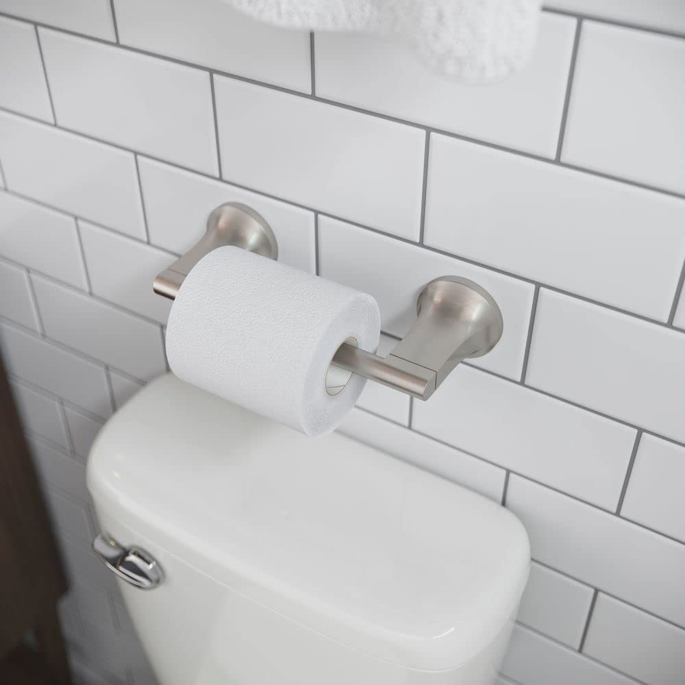 Pfister BPHPFM0GS Pfirst Modern Toilet Paper Holder - Brushed Nickel Finish with Spot Defense Technology | Bathroom Tissue Roll Stand for Home, Office & Restroom Decor