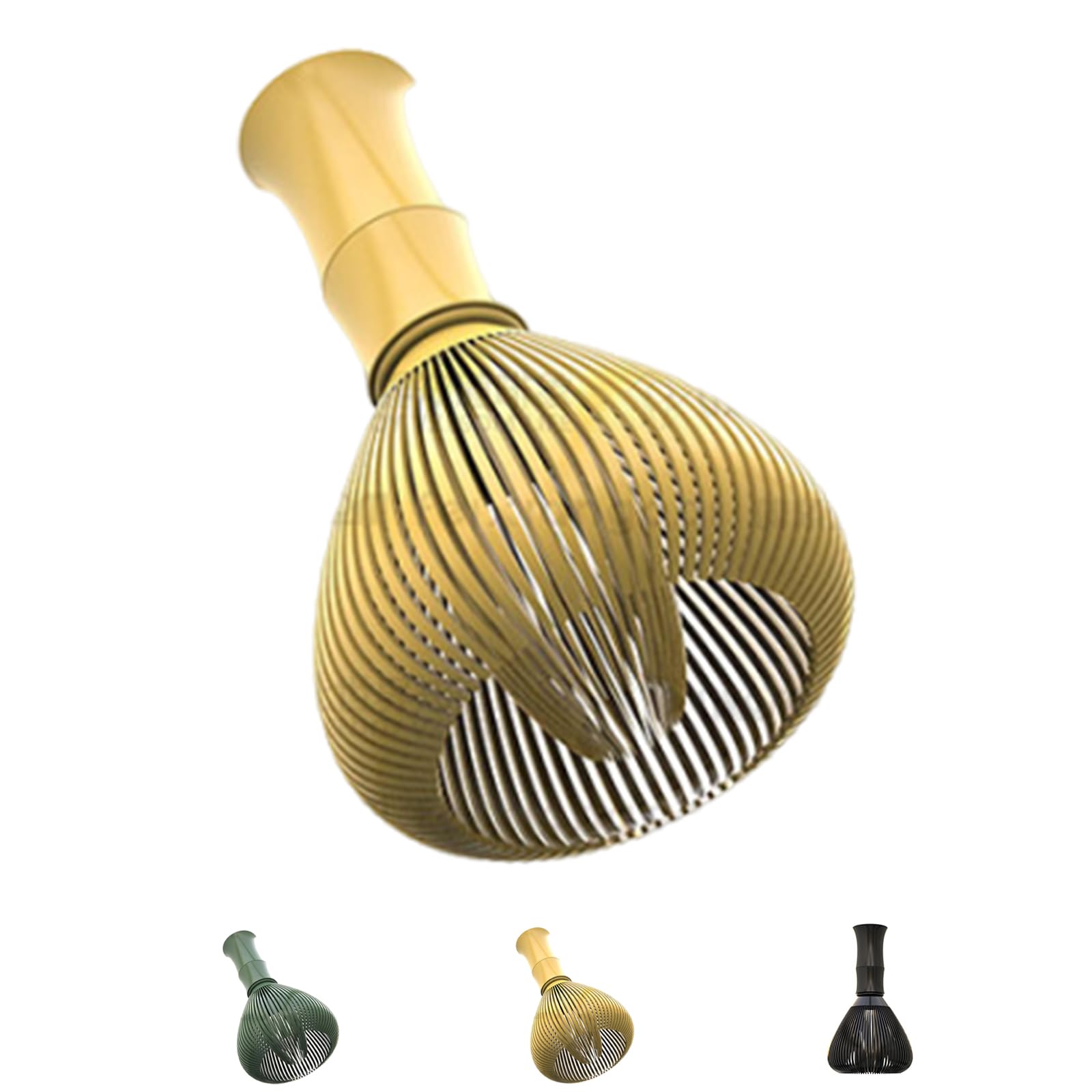 Premium Food-Grade Silicone Matcha Whisk & Resin Chasen Brush Set with Holder - Perfect for Traditional Japanese Green Tea Ceremony, Baking & DIY Matcha Lattes (Yellow, Medium Size)