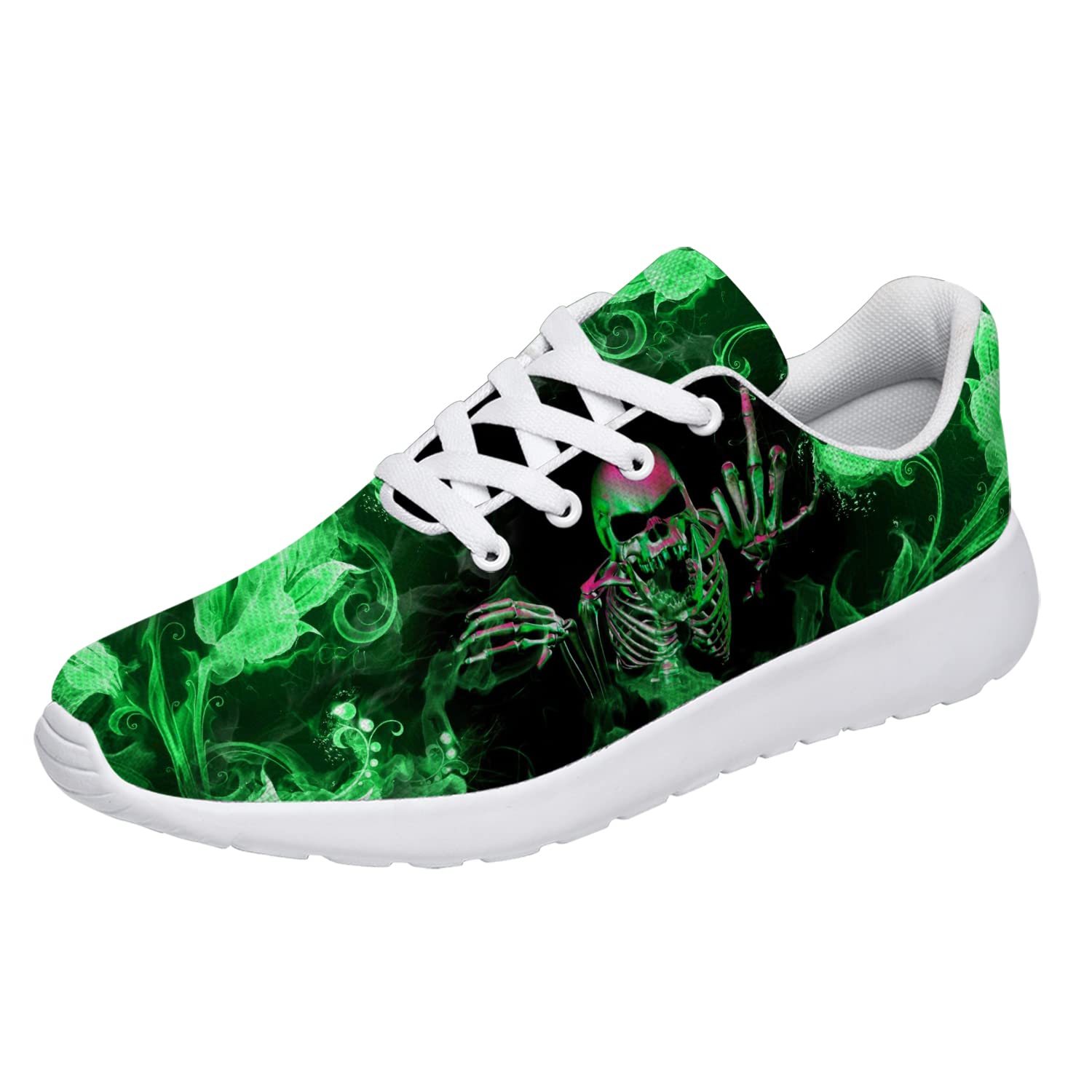 **Gothic Skull Printed Athletic Running Shoes for Men & Women - US Size 12 - Unisex Sneakers for Tennis, Gym & Casual Wear - Perfect Gift for Boys & Girls**    *(Use Case: Ideal for running, gym workouts, tennis, or everyday streetwear with a bold gothic style.)*