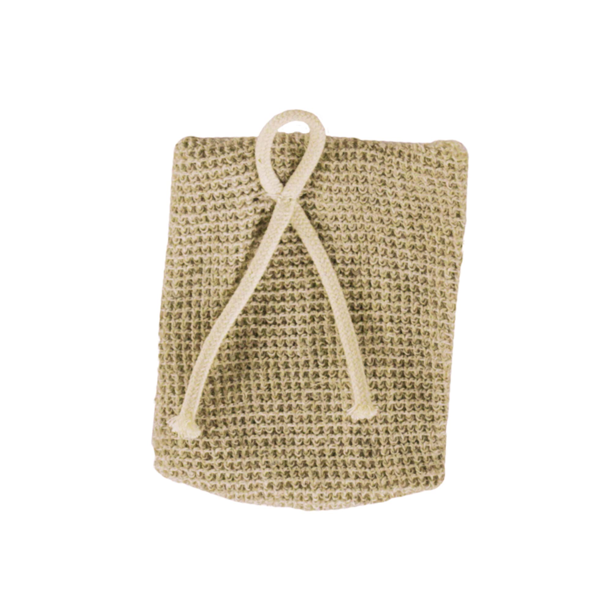 Loelle Exfoliating Soap Bag - 2 in 1 Soap Holder & Body Scrubber for Soft Skin | Reusable Linen & Cotton Drawstring Pouch | Extends Soap Life | Perfect for Shower, Bath & Travel - 1pc