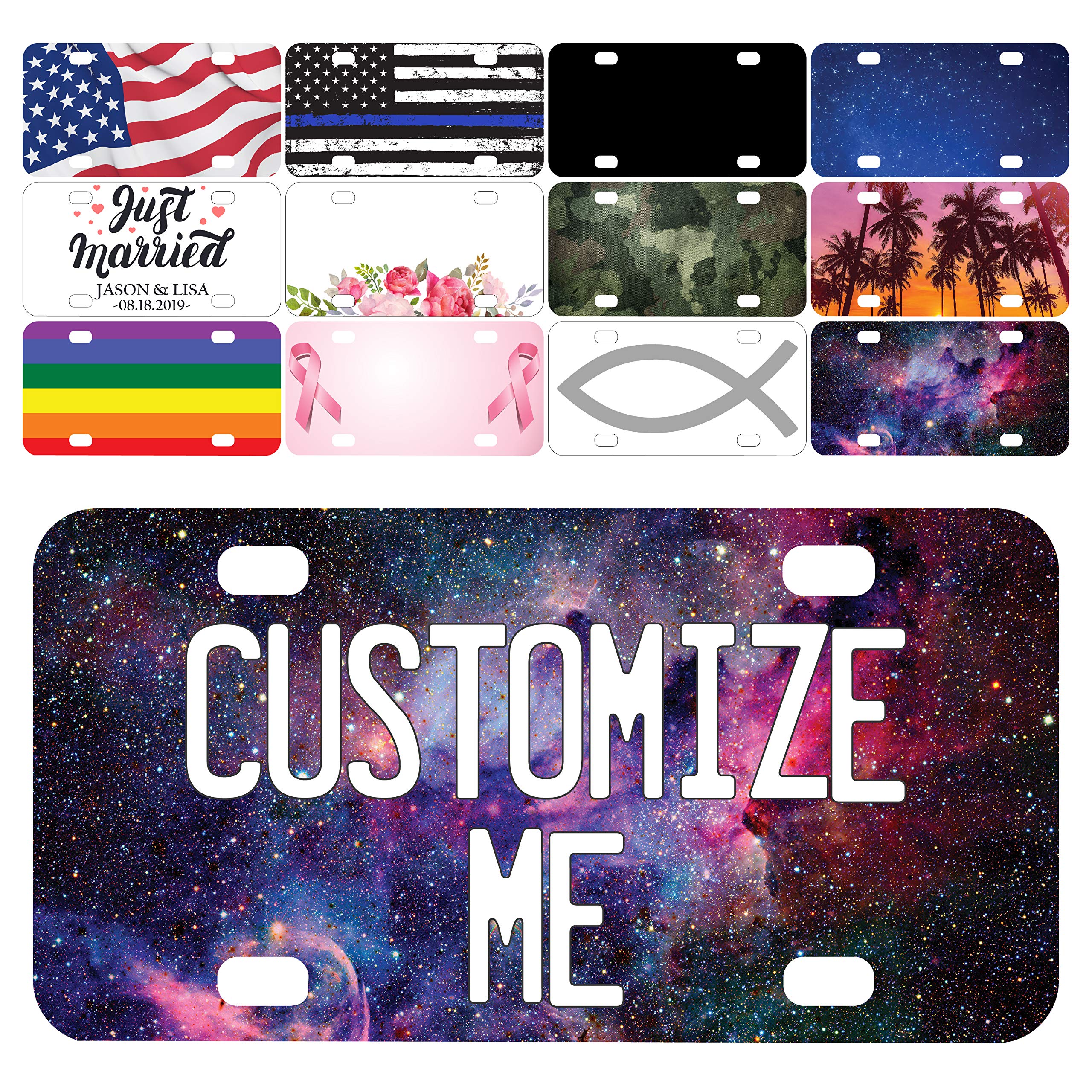 Custom Personalized Aluminum License Plate for Bikes, Bicycles & Golf Carts - 6x3 Inches - Engraved Text - Novelty Vanity Plates - Galaxy Design - Perfect for Cycling Enthusiasts & Golf Cart Owners