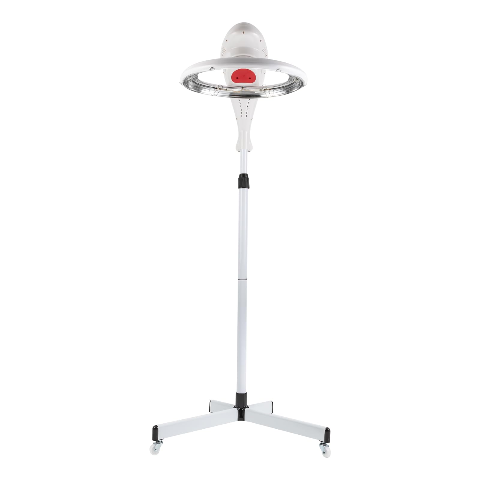 Professional Hair Dryer Accelerator with Rolling Base - 6 Speed & Heat Settings for Salon & Home Use - Ionic Conditioning & Perm Styling Tool (White) - Perfect for Blowouts, Curling & Hair Treatments