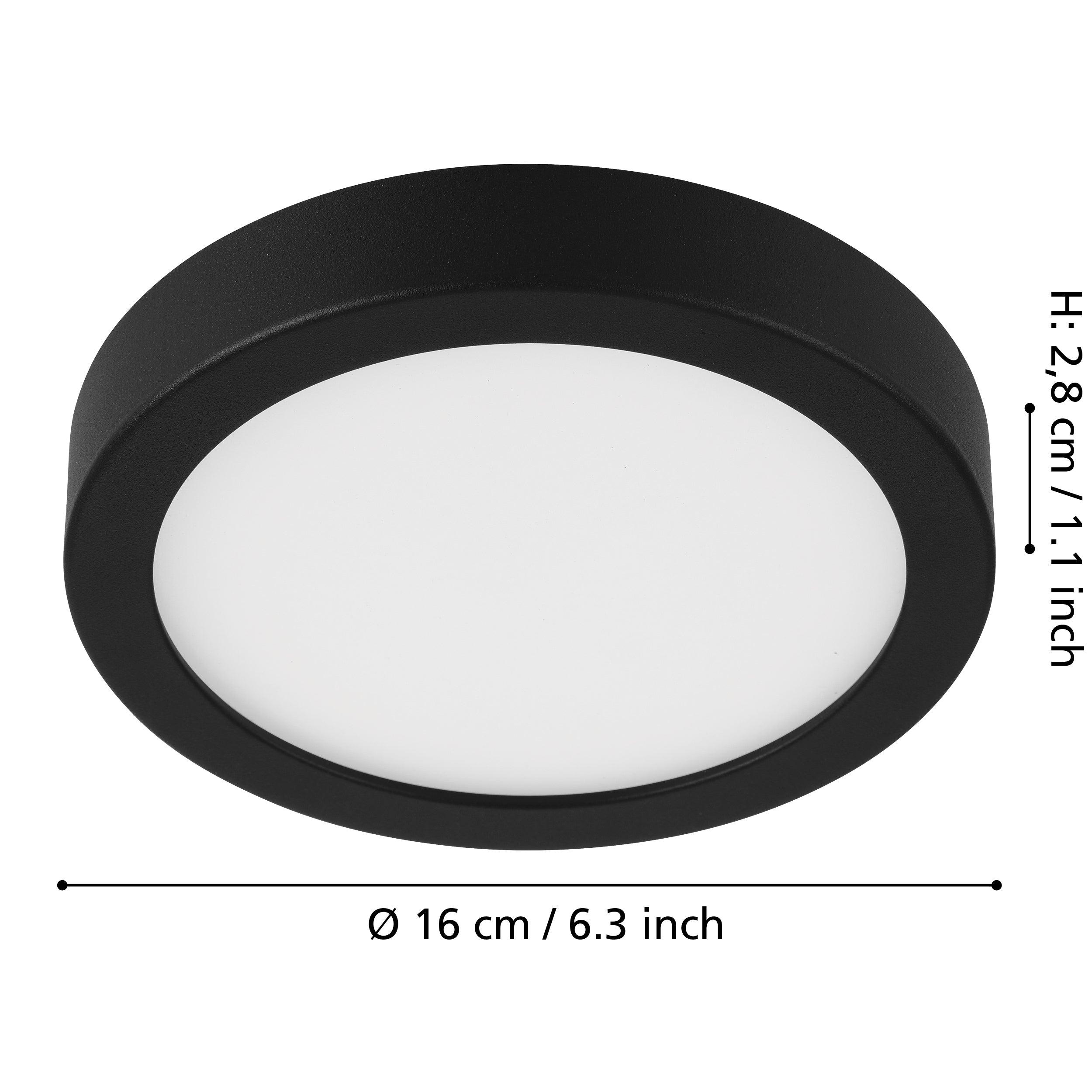 Eglo Fueva 5-LED Black Round Flush Mount Ceiling Light Fixture - Modern Lighting for Bedroom, Kitchen, Hallway & Office