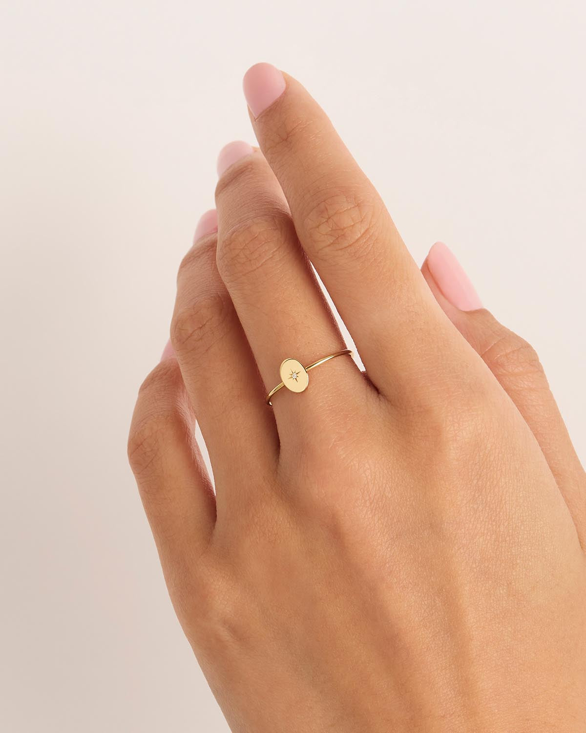 14K Solid Gold Shine Your Light Ring - Elegant Stackable Ring for Women, Perfect for Everyday Wear, Gift Giving & Special Occasions