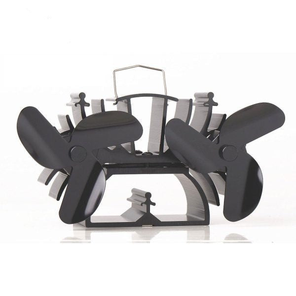 Dual Motor 6 Blade Stove Fan VDSF636B - Efficient Heat Circulation for Wood Burning Stoves & Fireplaces - Perfect for Home Heating & Energy Savings