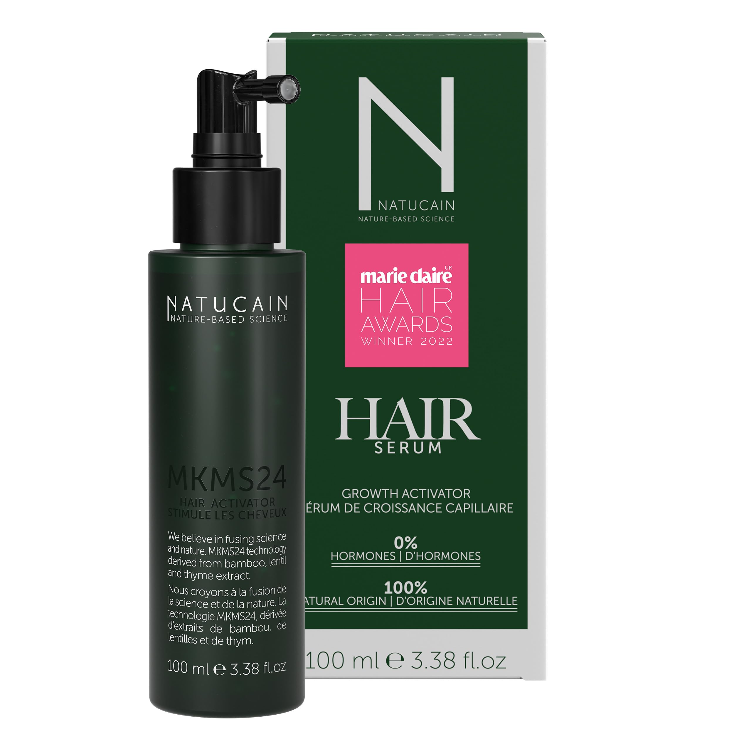 Natucain Hair Growth Serum for Women & Men - Anti Hair Loss Treatment with Natural Ingredients | Hormone-Free, Vegan Hair Care to Reduce Shedding & Boost Thickness | Made in Germany | 100ml | Perfect for Daily Use on Thinning Hair & Scalp Nourishment