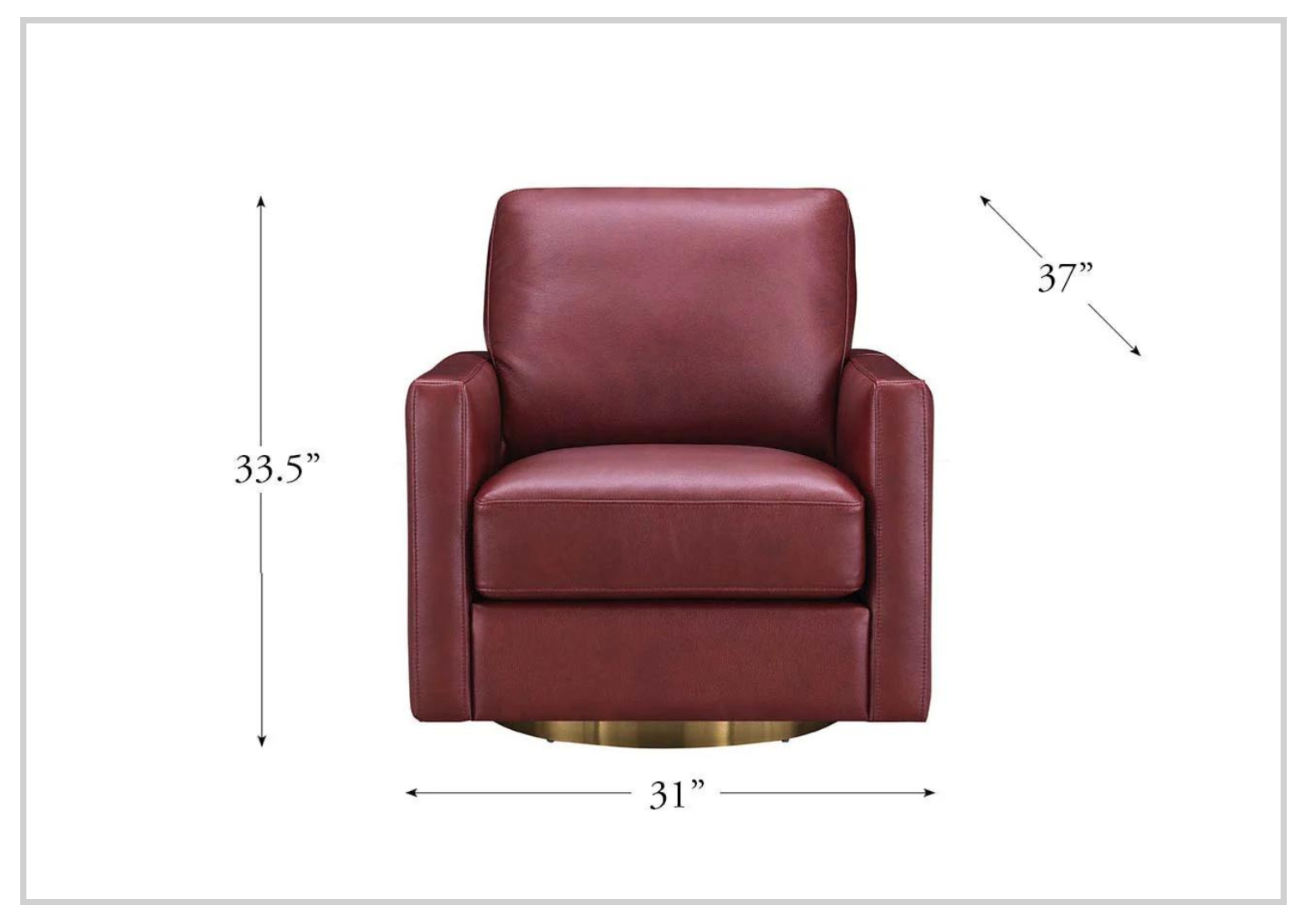 Hydeline Ashby 360 Degree Swivel Leather Arm Chair - Ergonomic Office Chair with Adjustable Height for Home & Workspace - Perfect for Conference Rooms, Study Desks & Executive Offices