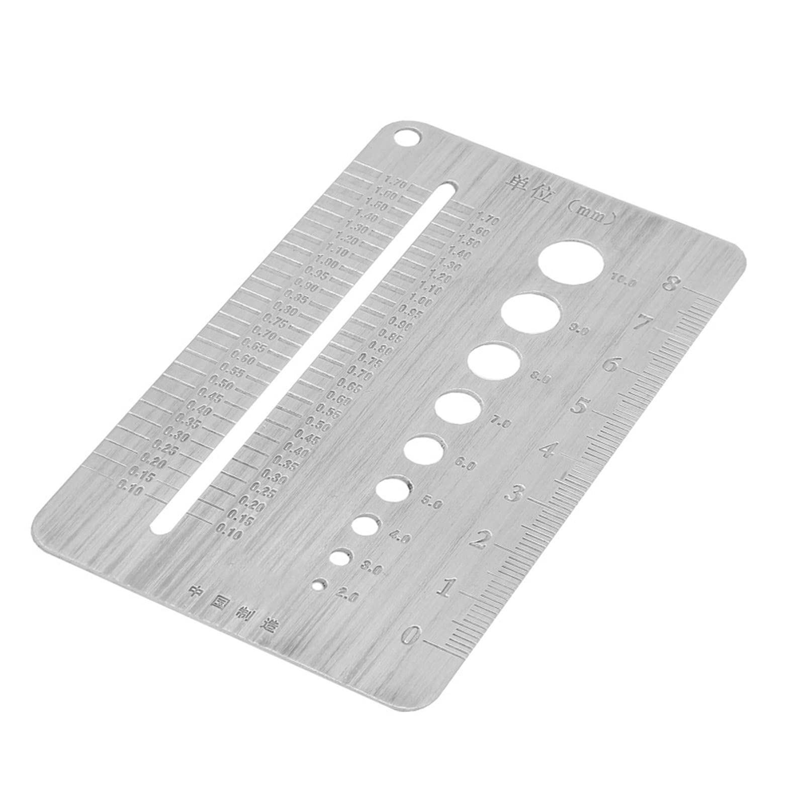BORDSTRACT 2-10mm Stainless Steel Screw Gauge Plate - Precision Bolt Diameter Measuring Ruler Tool for DIY, Construction, and Engineering Projects