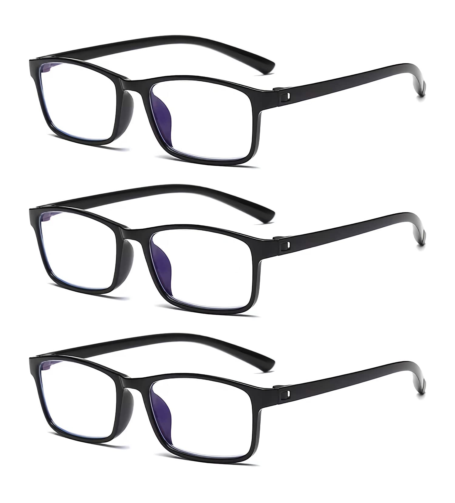 3 Pack Blue Light Blocking Reading Glasses for Women & Men - Anti UV/Glare Filter Computer Eyeglasses in Multicolor | Perfect for Office Work, Gaming & Screen Time Protection