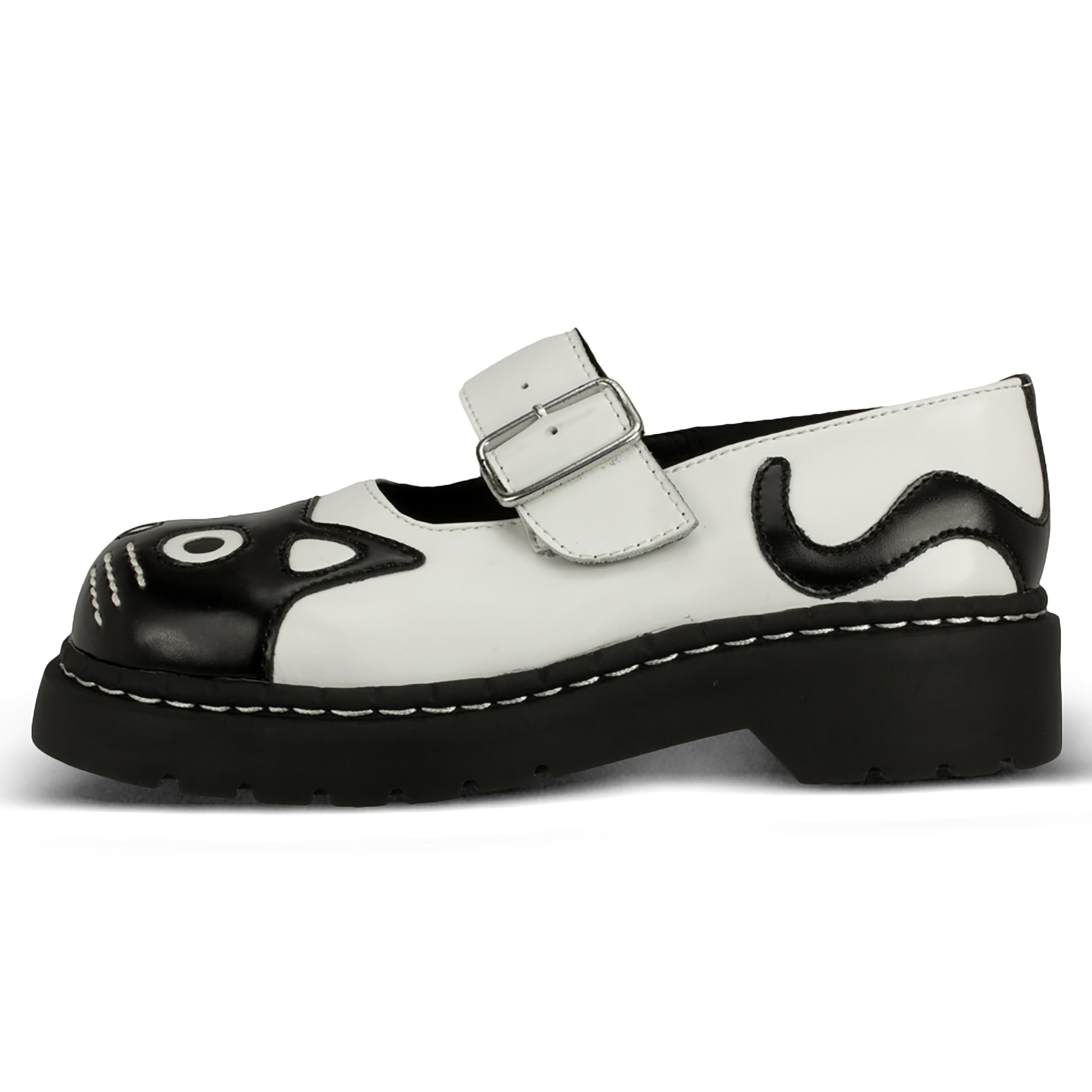 T.U.K. Women's Cat Mary Jane Flat Shoes - Vintage Punk Style Comfortable Slip-Ons for Casual Wear, Cosplay & Alternative Fashion