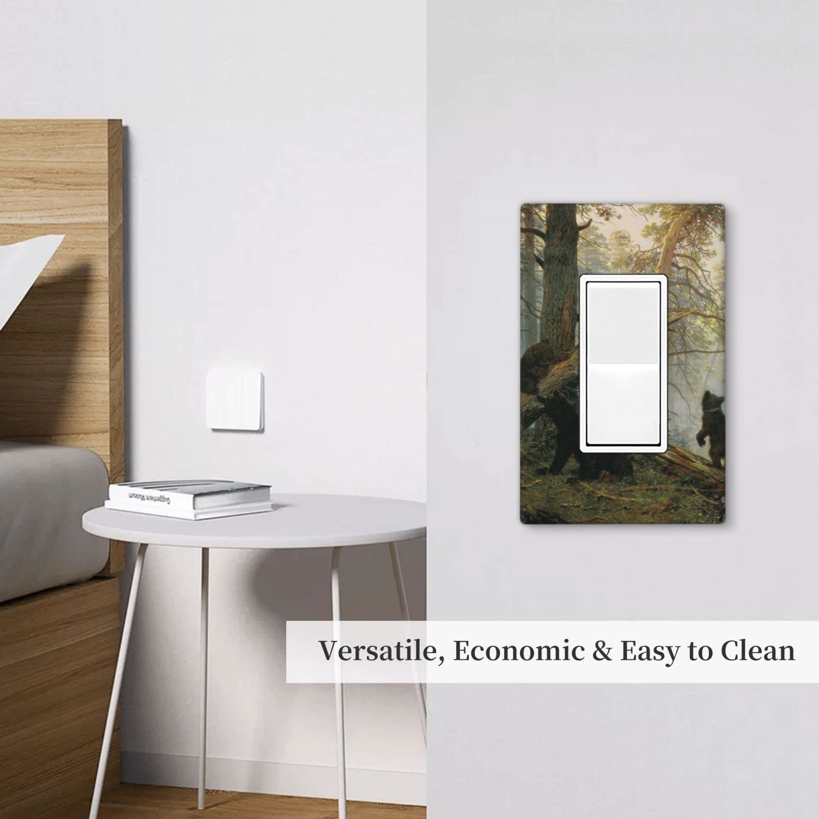 Bears Single Rocker Light Switch Cover - Decorative Wall Plate for Home Decor - 1 Gang Switch Plate Cover (4.5 x 2.76 Inch) - Perfect for Nursery, Kids Room & Cabin Decor