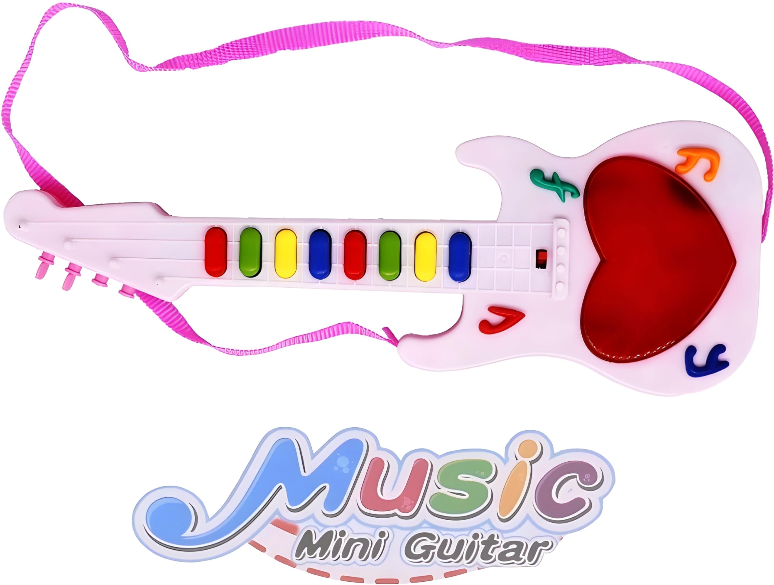 Zenex Store Mini Guitar Toy for Kids - 3D LED Light Up, Battery Operated Musical Instrument (Blue) - Perfect for Birthday Gifts, Music Learning & Pretend Play