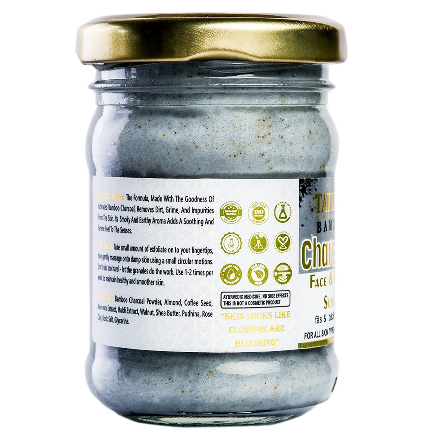 Tatily Charcoal Face & Body Scrub (100g) - Deep Exfoliating Cleanser for All Skin Types | Dead Skin & Tan Remover | Perfect for Spa Days & At-Home Skincare Routines