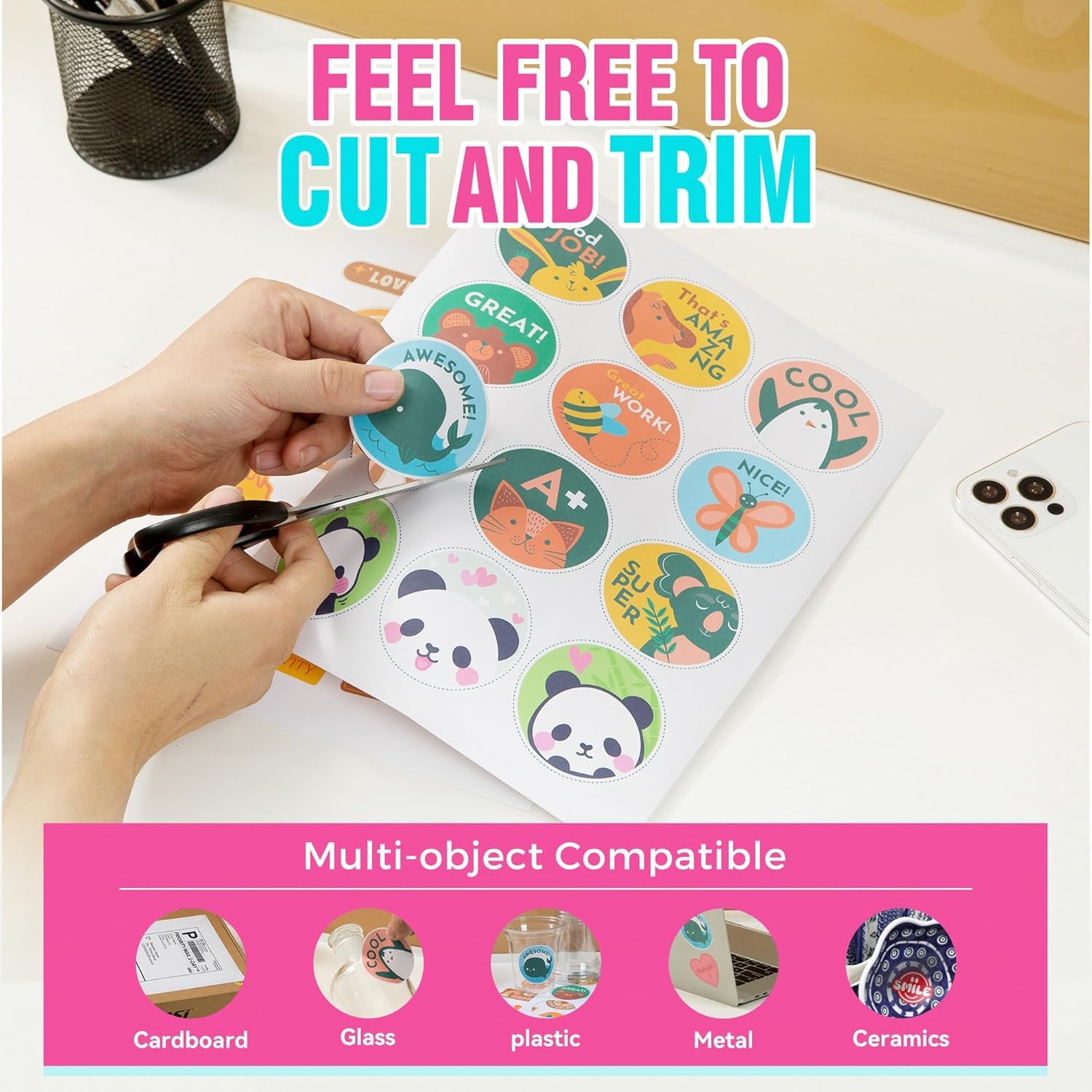 30 Sheets Full Sheet Label Sticker Paper, 8.5