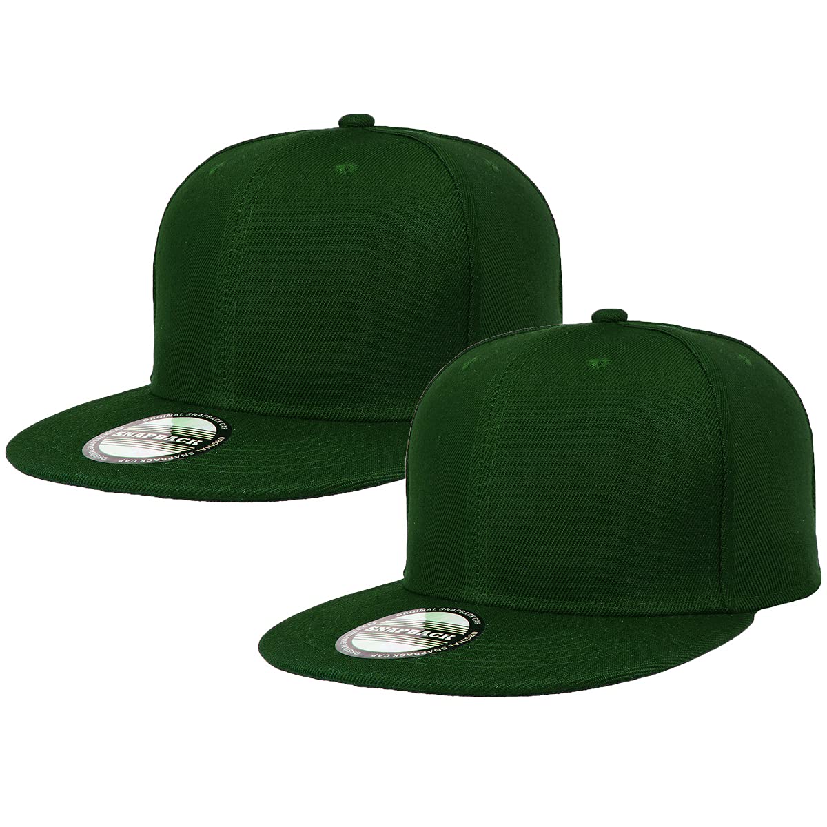 Falari 2-Pack Classic Snapback Hats - Adjustable Flat Bill Blank Solid Color Baseball Caps for Men & Women | Hip Hop Streetwear, Casual Outfits, Sports Events