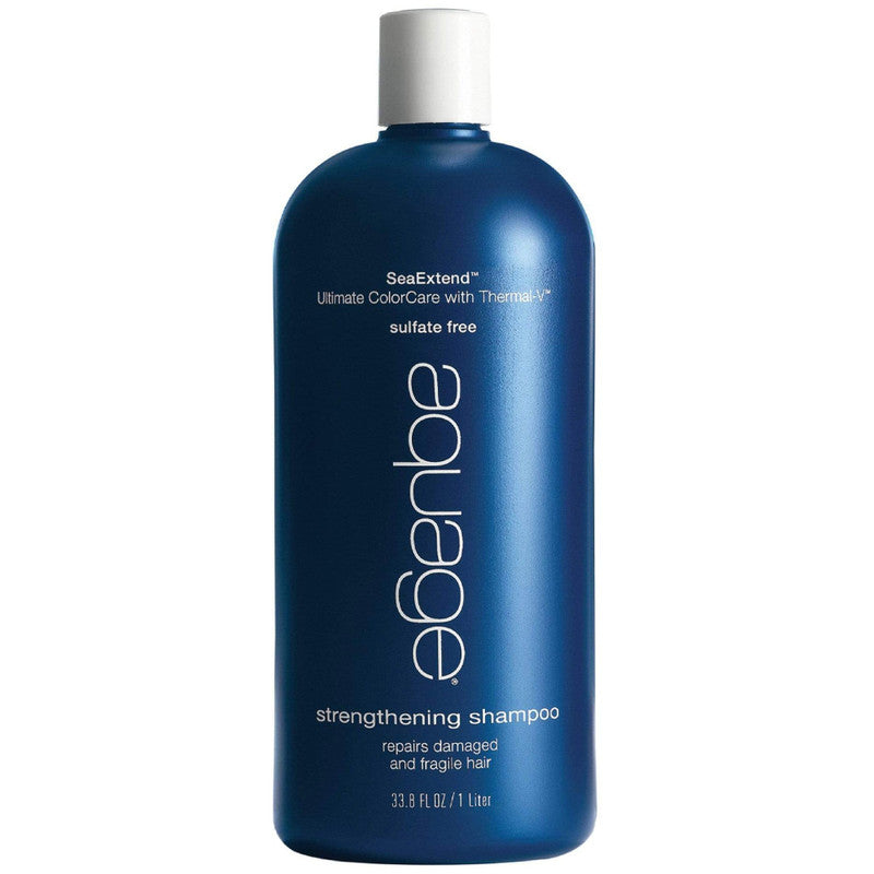 Aquage Sea Extend Strengthening Shampoo for Damaged Hair - Sulfate-Free Hair Repair Treatment with Marine Extracts | Perfect for Color-Treated, Dry & Brittle Hair at Home or Salon Use