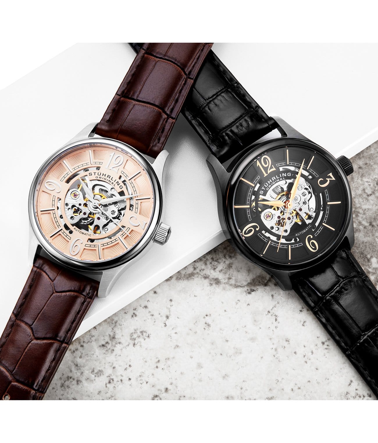 Automatic 42mm Skeleton Watch M14569 & K7856P - Stylish Mechanical Timepiece for Men, Perfect for Business, Formal Events and Everyday Wear