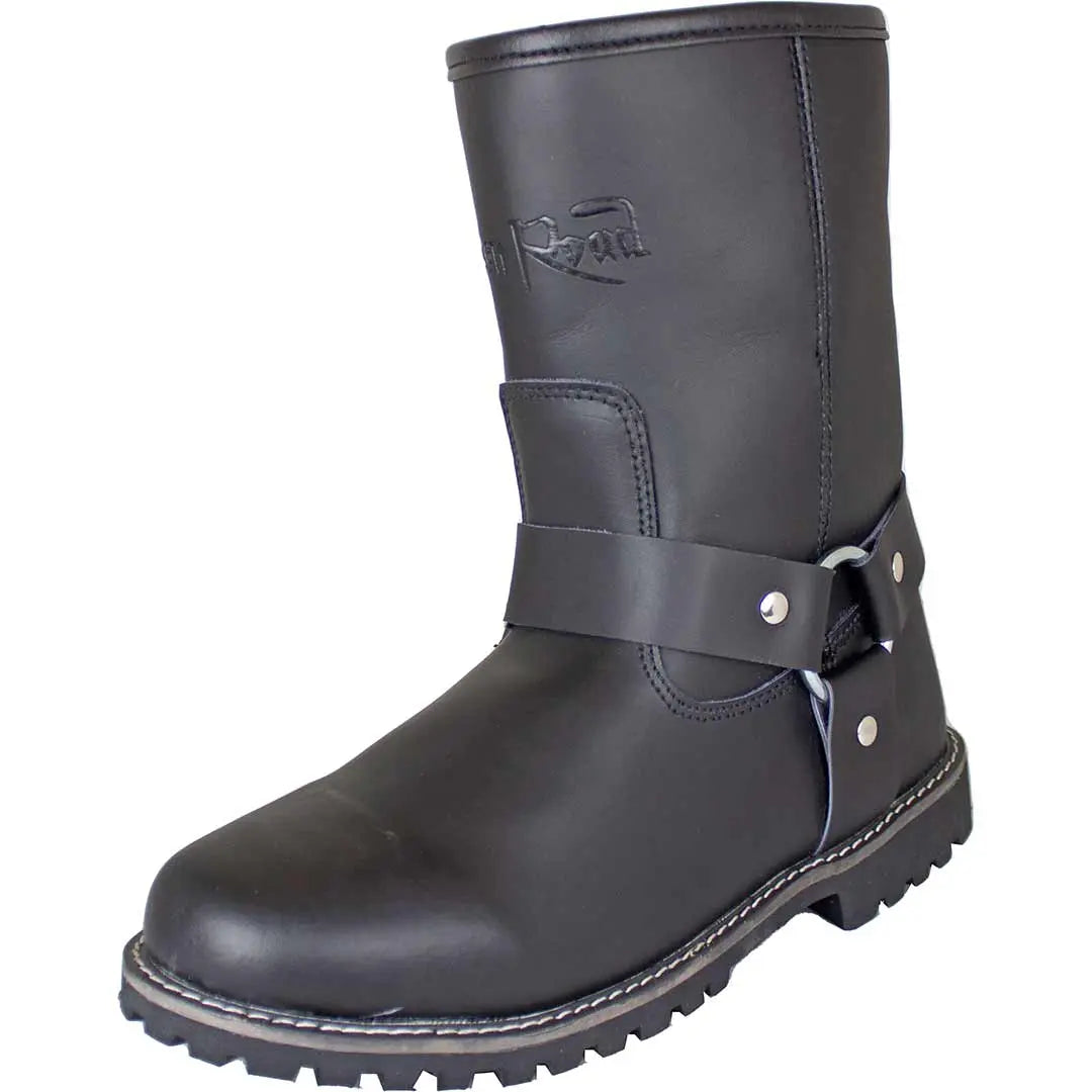 Open Road Men's Harness Motorcycle Boots - Durable Leather Biker Boots for Riding & Cruising - Perfect for Motorcycle Enthusiasts & Road Trips