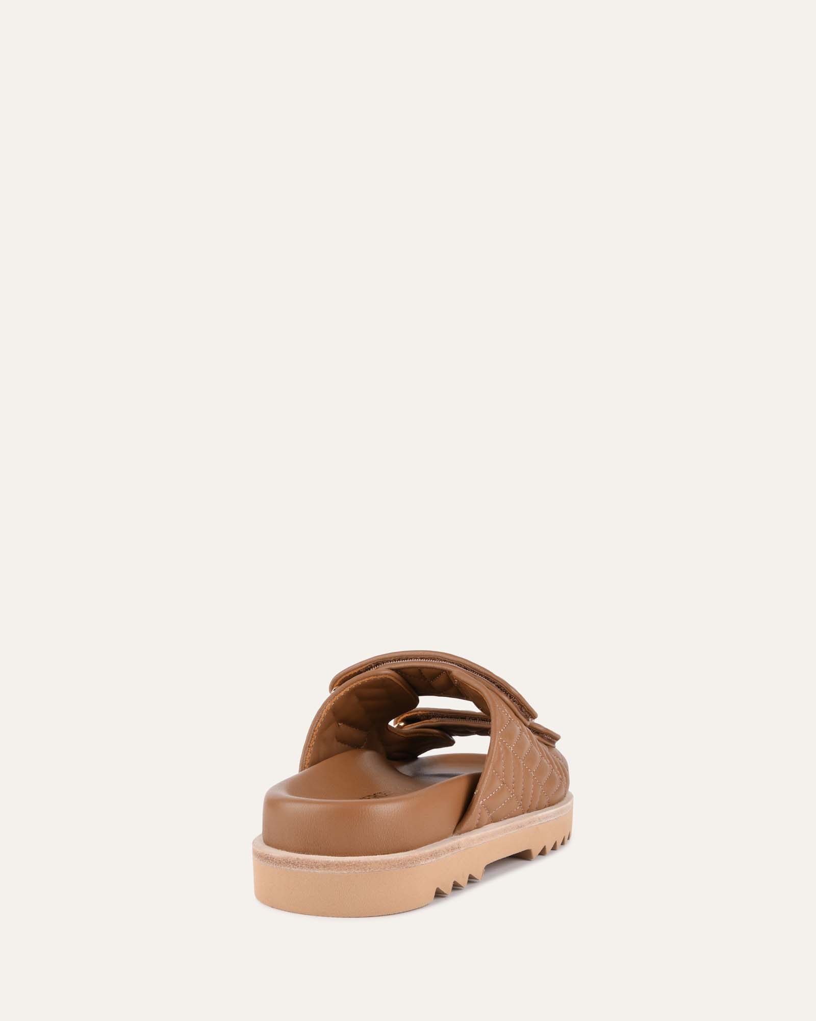 VERITY Women's Flat Sandals - Genuine Caramel Leather Comfortable Slip-On Sandals for Casual Wear, Beach, and Summer Outfits