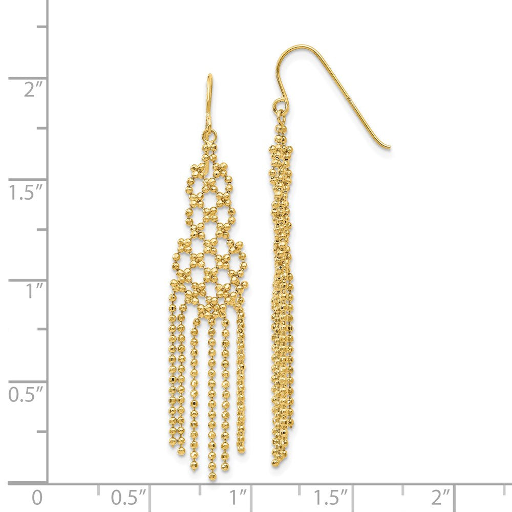 14K Gold Bead Chain Earrings for Women - Elegant Dangle Earrings SF1643 | Perfect for Parties, Weddings & Everyday Wear