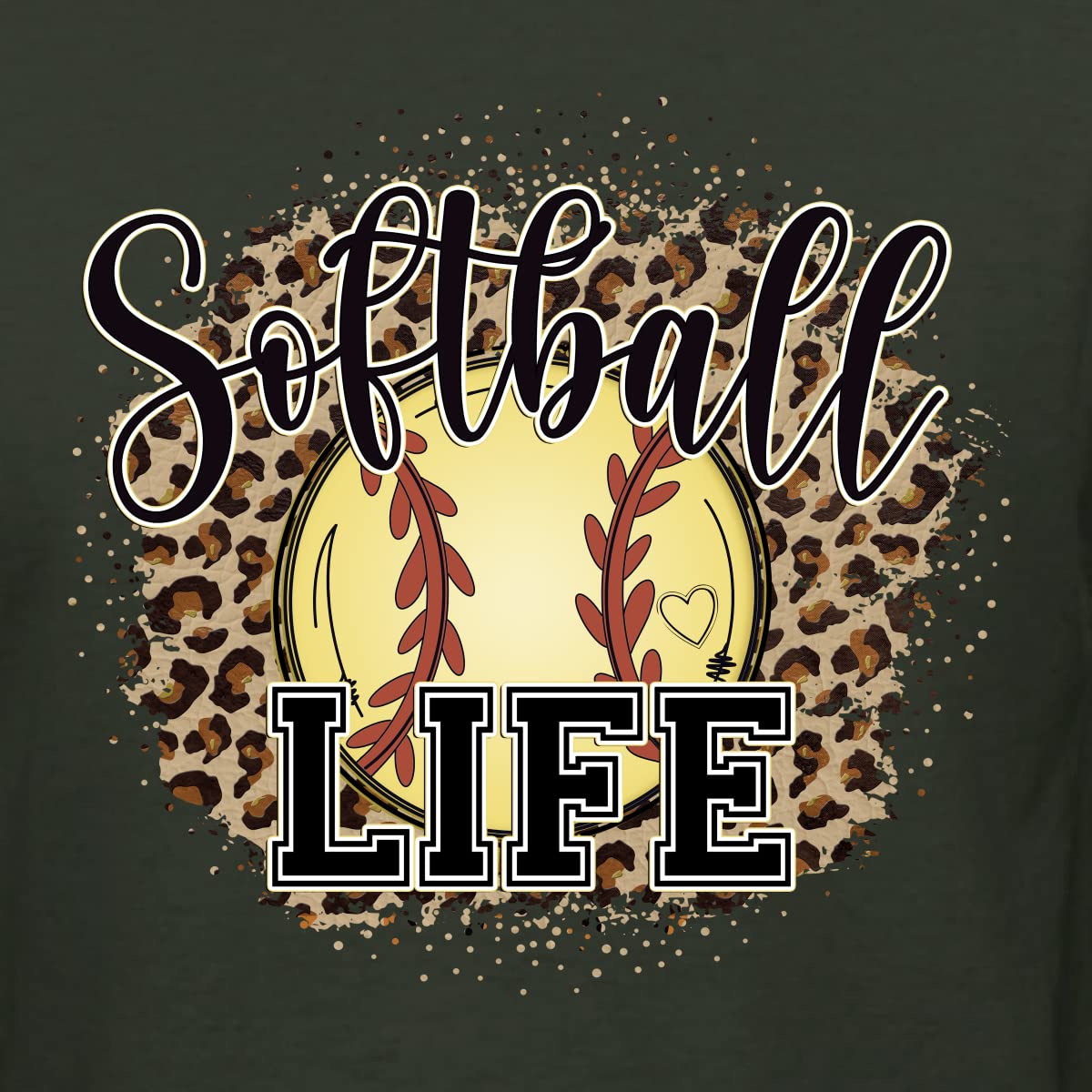 Wild Bobby Softball Life Animal Print Graphic Sweatshirt - Unisex Crewneck Pullover for Girls & Boys - Perfect for Sports, School & Casual Wear