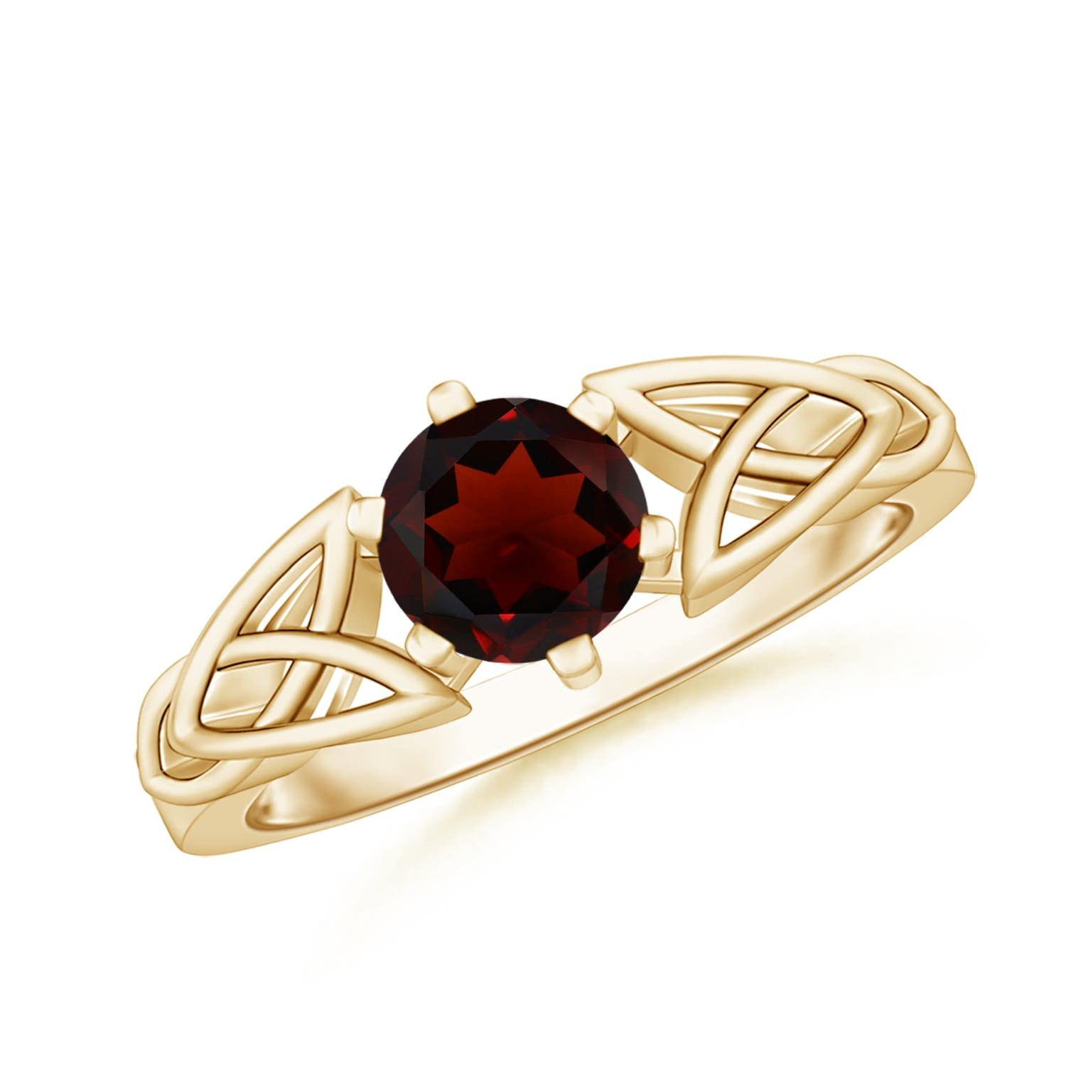 Angara 14K Solid Gold/Platinum Natural Garnet Solitaire Ring for Women | January Birthstone Jewelry Gift for Her | Birthday, Wedding, Anniversary, Engagement | Perfect for Everyday Wear, Date Nights & Special Occasions