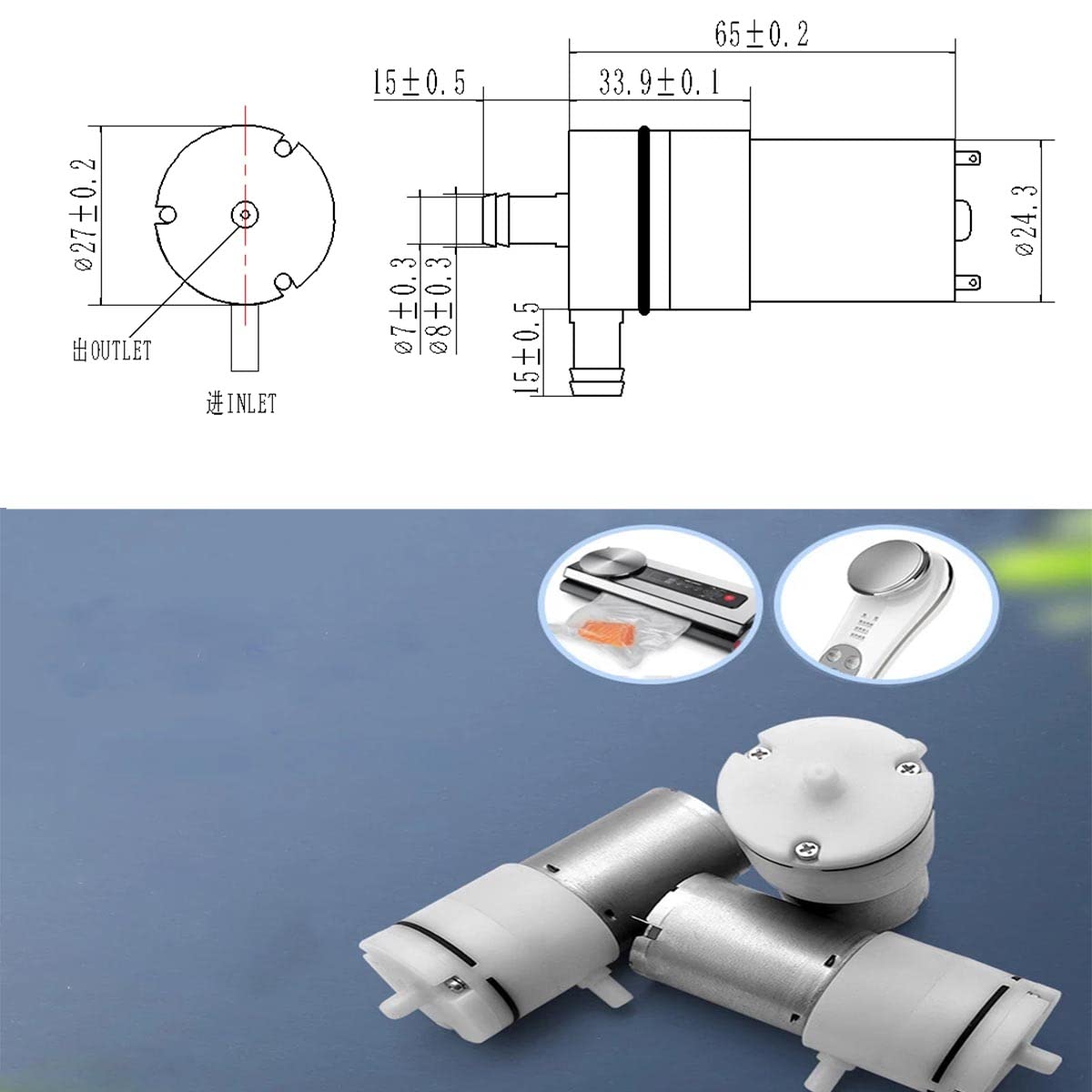 6V DC Mini Electric Air Vacuum Pump - Portable Suction Booster for Aquariums, Labs, Oxygen Tanks | Ideal for Fish Tanks, Scientific Experiments & Medical Applications