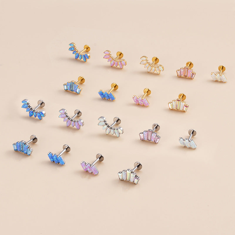 16G Cartilage Titanium Earrings - Tiny Colorful Crown Stud Earrings with Flat Back | Hypoallergenic Body Jewelry for Women | Perfect for Everyday Wear, Parties & Special Occasions