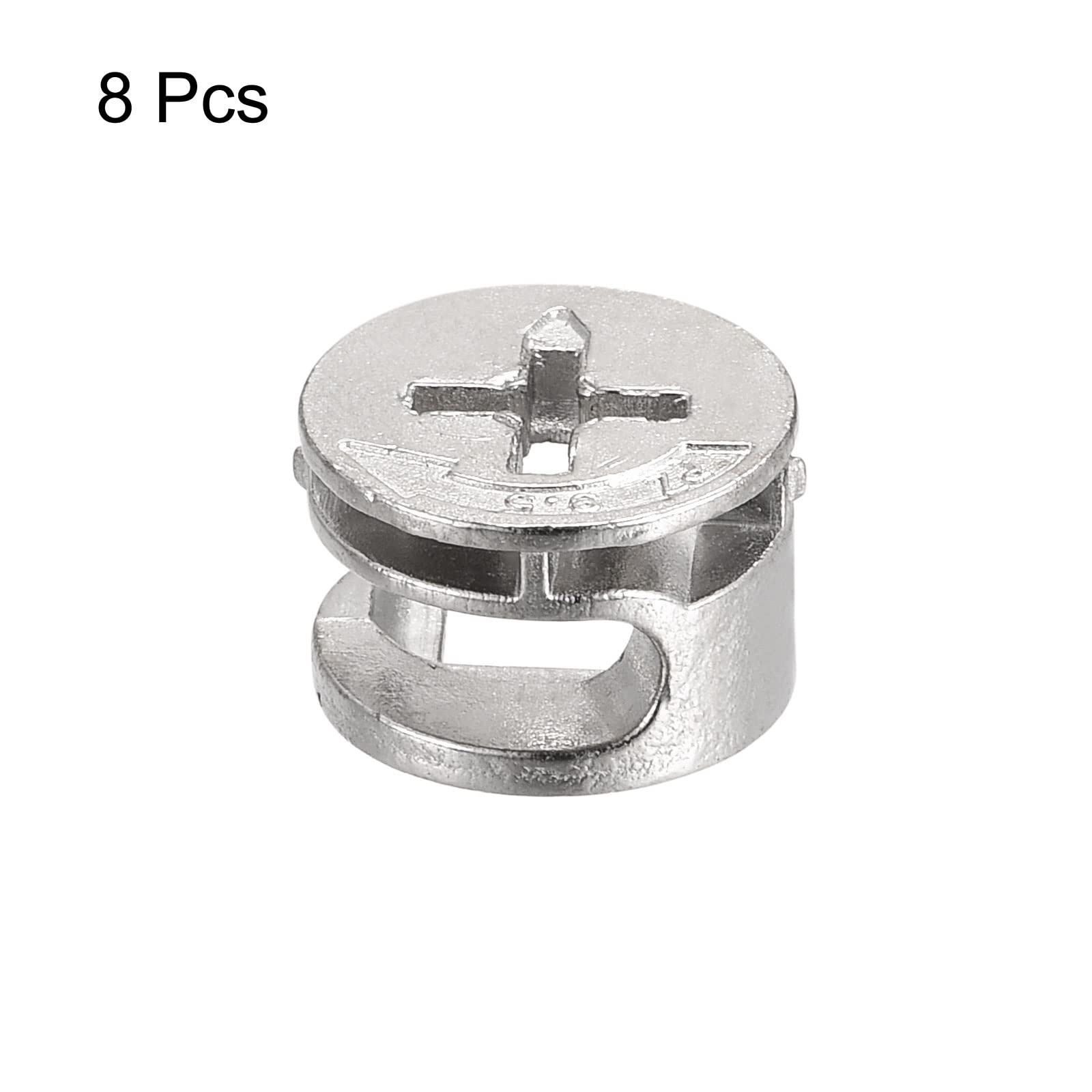 HARFINGTON 8pcs 14.6x9.5mm Cam Lock Nuts for Furniture - Heavy Duty Joint Connector Locking Nuts & Cam Fittings - Perfect for DIY Furniture Assembly, Cabinets, Shelves and Wardrobes