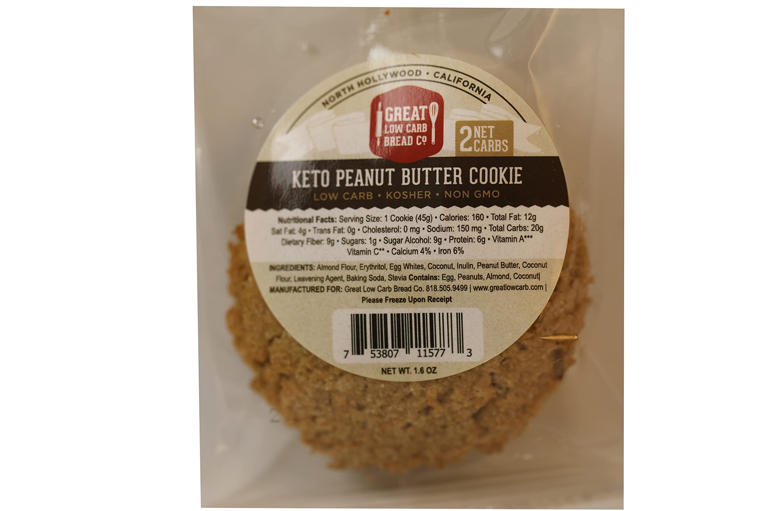 Low Carb Keto Peanut Butter Cookies - 12 Pack | Non-GMO, Sugar-Free & Healthy Snacks | Perfect for Keto Diet, Weight Loss & On-the-Go Energy | Great for Office, Travel & Post-Workout Recovery