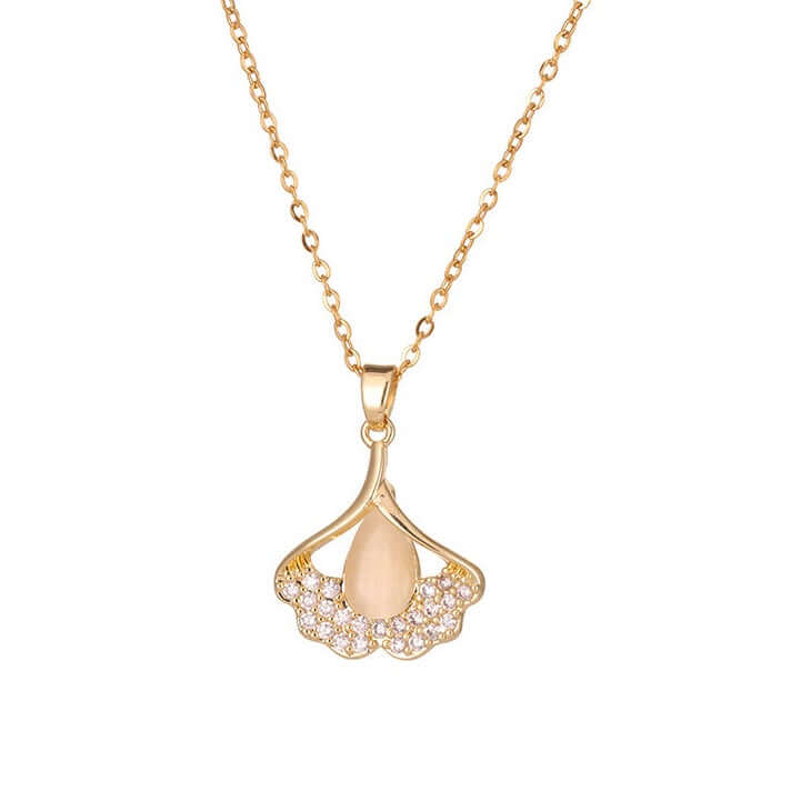 Elegant Ginkgo Leaf Earrings and Necklace Set - Dainty Botanical Jewelry for Women - Perfect for Everyday Wear, Gifts, and Special Occasions