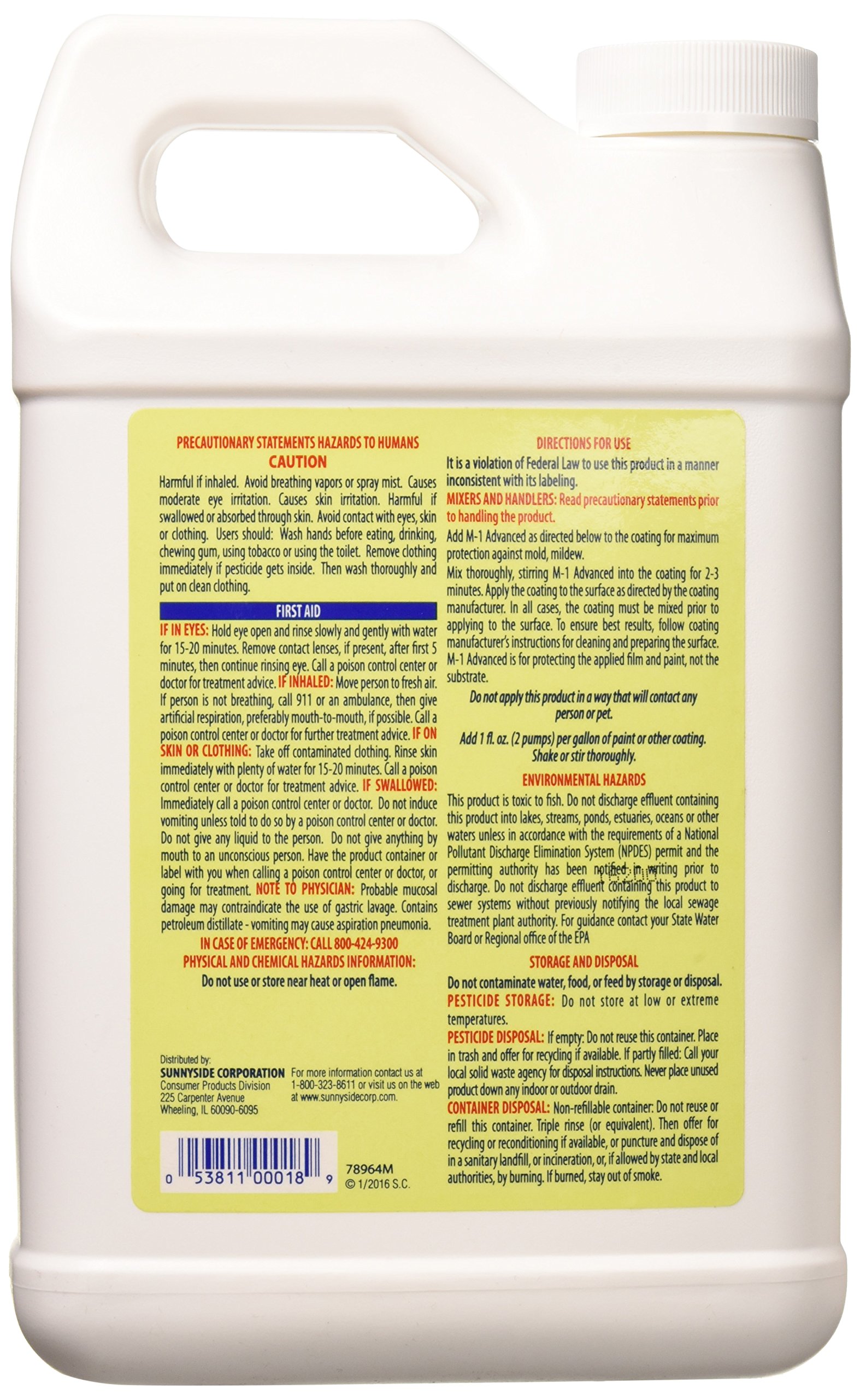 M-1 78964M Advanced Mildew Treatment - 4.5 Lb (74 Fl Oz) Liquid Mold Remover with Dispenser Container - Powerful Mildew & Mold Killer for Bathrooms, Showers, Tiles & Basements - White Pale Solution (Pack of 1)