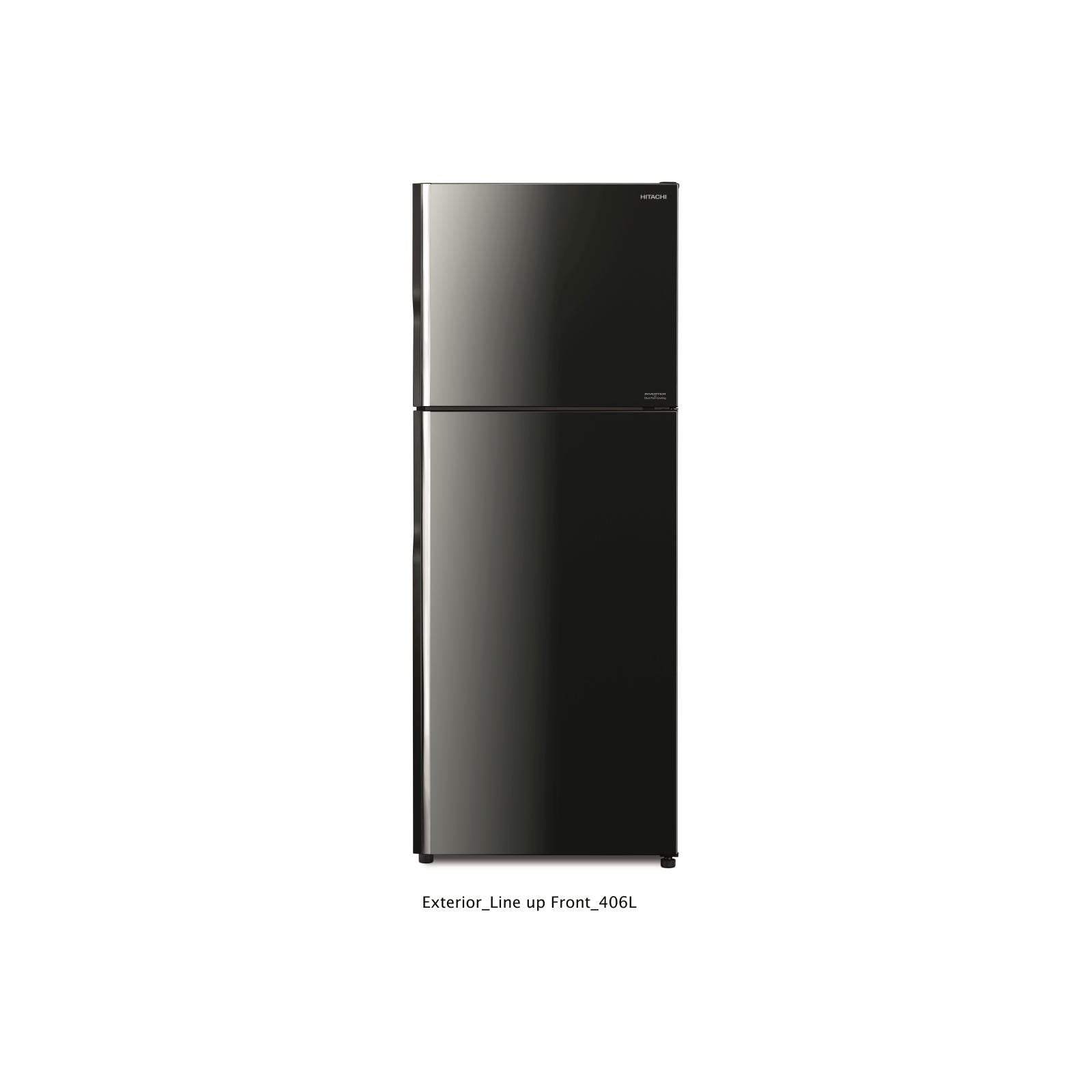 Hitachi 407L 2-Door Refrigerator R-VGX480PMS9 XGR - Energy Efficient Compact Fridge for Apartments, Dorms & Small Kitchens