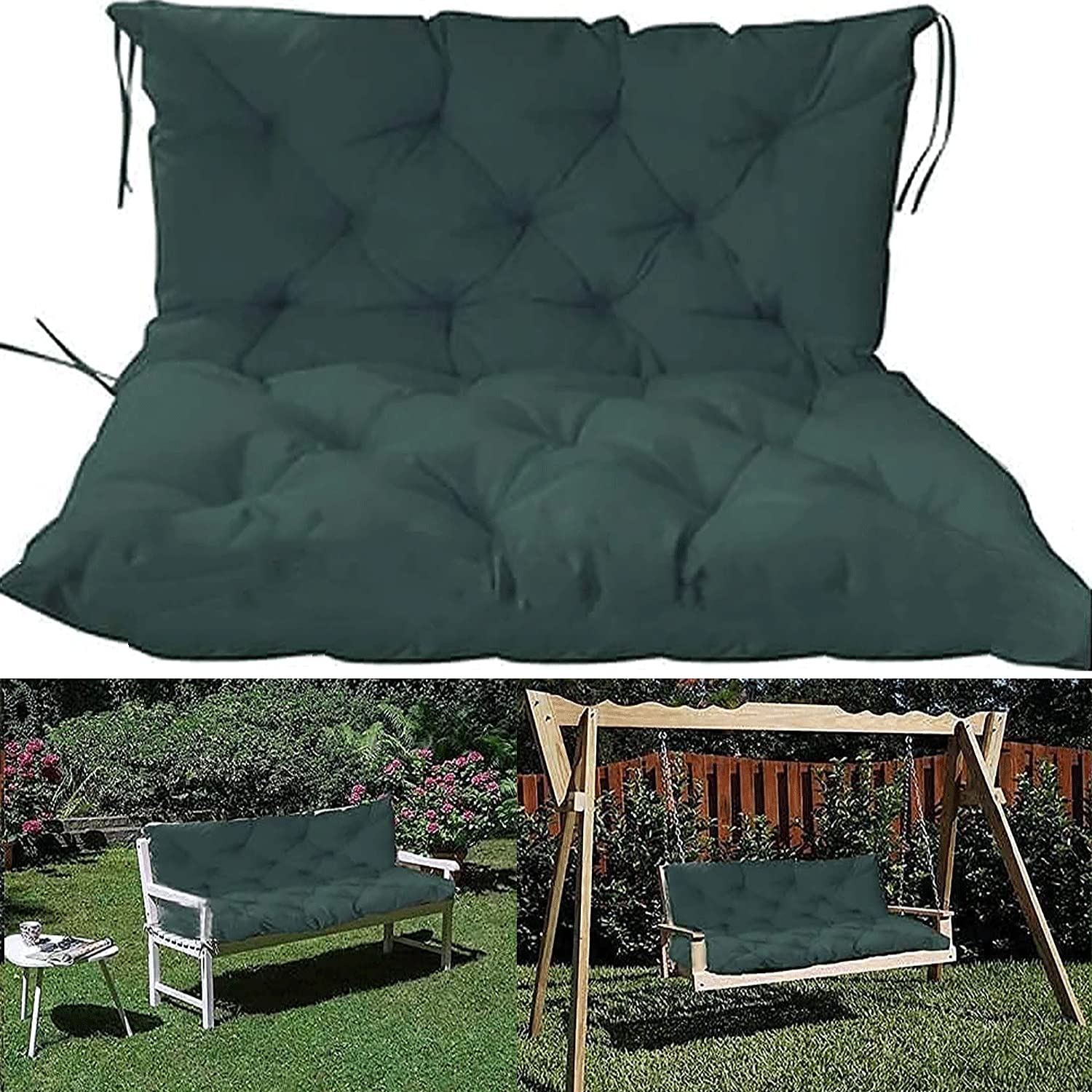 **Premium 2-3 Seater Swing Replacement Seat Cushion – Waterproof, Washable & Non-Slip – Indoor/Outdoor Garden Bench Cushion with Backrest – Perfect for Patio, Deck, Porch & Poolside Relaxation**