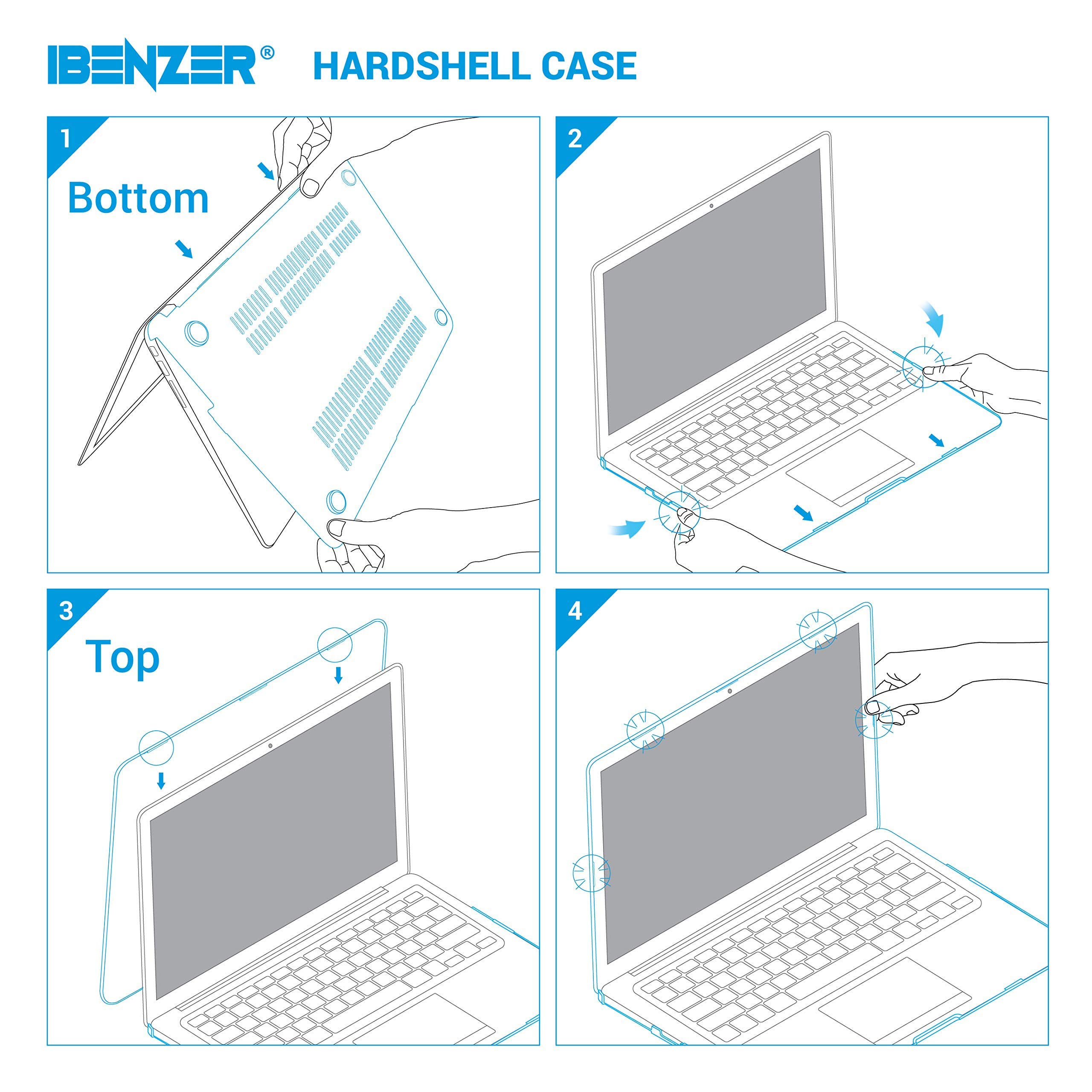 IBENZER MacBook Pro 15 Inch Case (2012-2015) - Soft Touch Hard Shell Cover with Keyboard Protector for Apple MacBook Pro 15 Retina Display A1398 - Rose Gold (R15MPK+1A) | Perfect for Work, Travel & Home Use