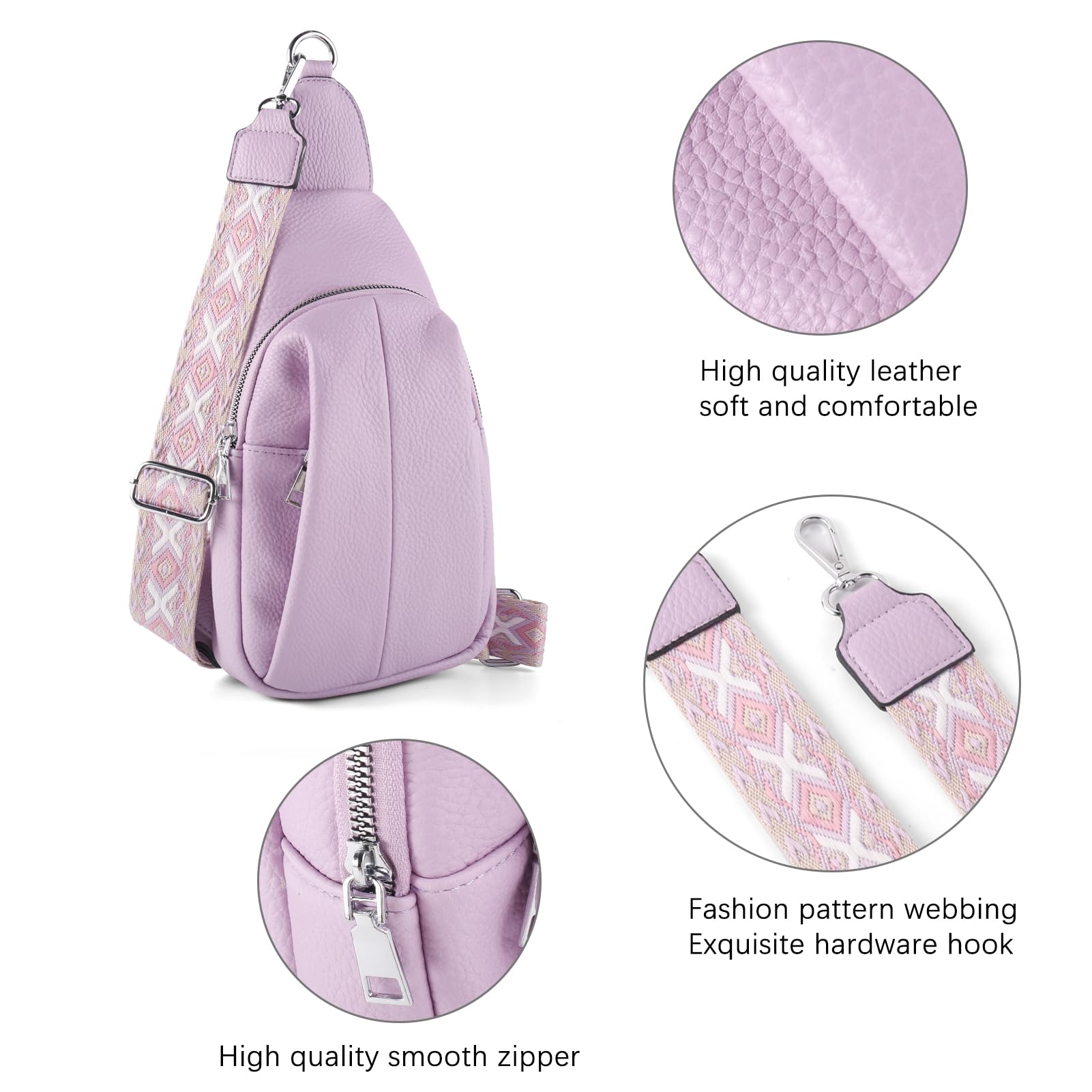 Stylish Leather Crossbody Bags for Women - Fashionable Sling Bag & Fanny Pack for Work, Travel & Daily Use | Durable Chest Bag & Sling Backpack for Commuting, Shopping & Outdoor Activities
