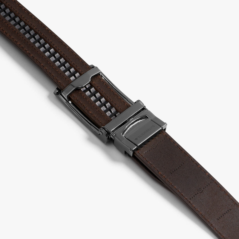 Premium Full Grain Leather Belt for Men - Genuine Brown Leather with Custom Square Buckle - Perfect for Casual, Business & Formal Wear
